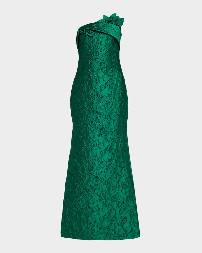 Strapless Floral Jacquard Trumpet Gown 1