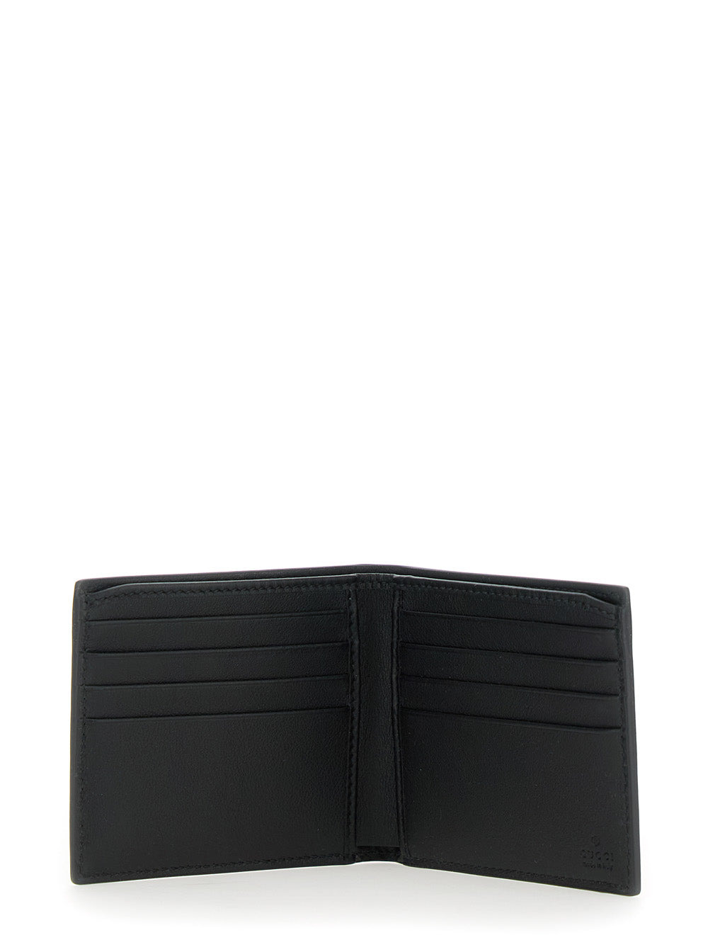 Gucci Men Black Bi-Fold Wallet With Double G Plaque On The Front In Leather Man - 5
