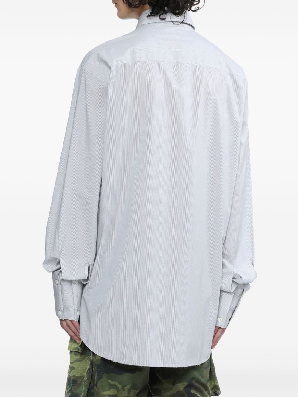 classic collar striped cotton shirt - 4