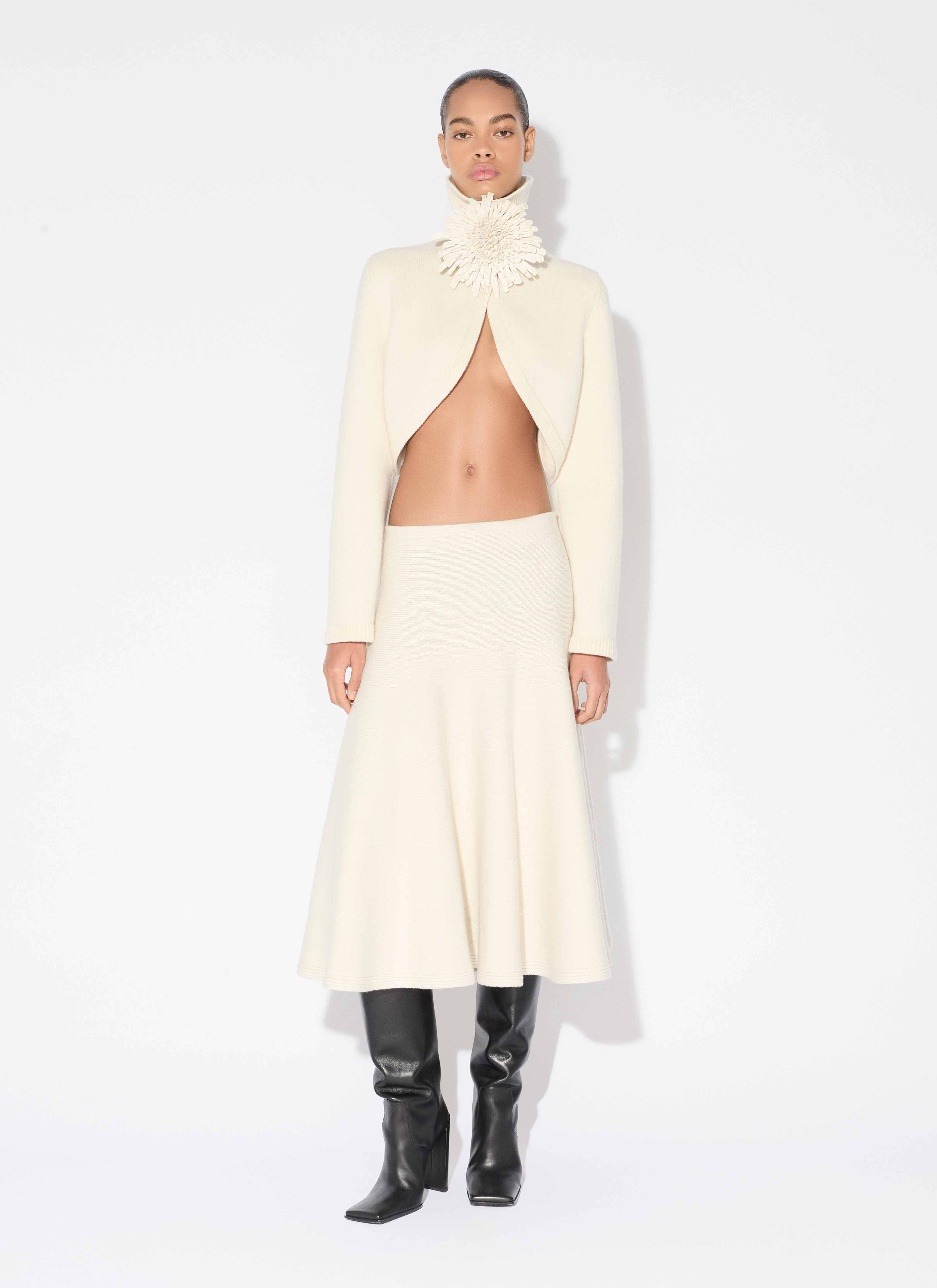 CASHMERE KNIT FLARE SKIRT - 2