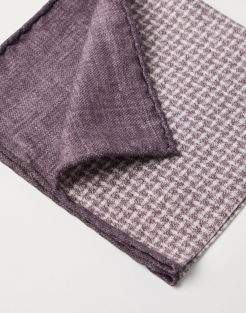 Brunello Cucinelli Silk pocket square with weave design outlook