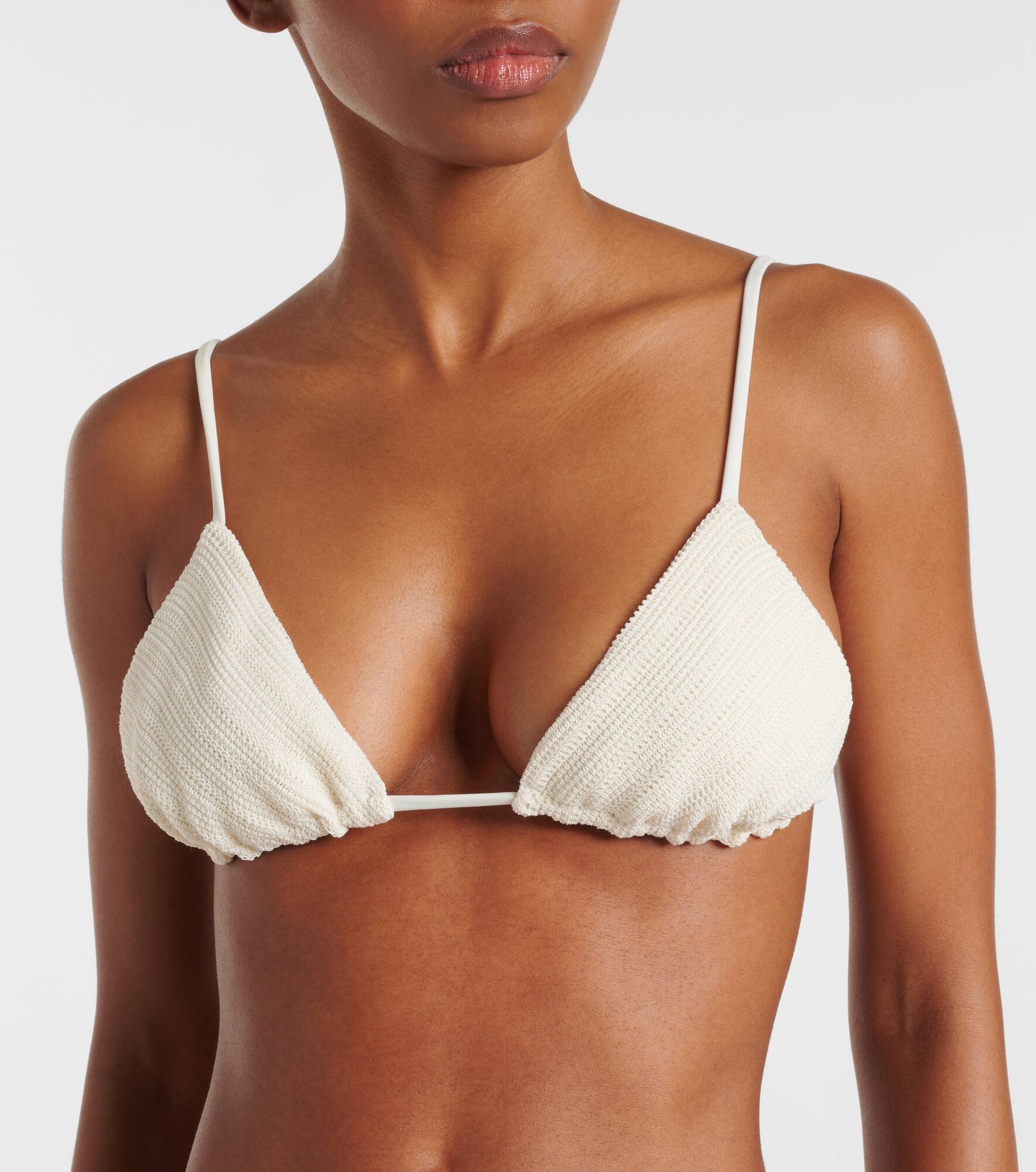 Gianni cotton-blend crochet bikini top - 4