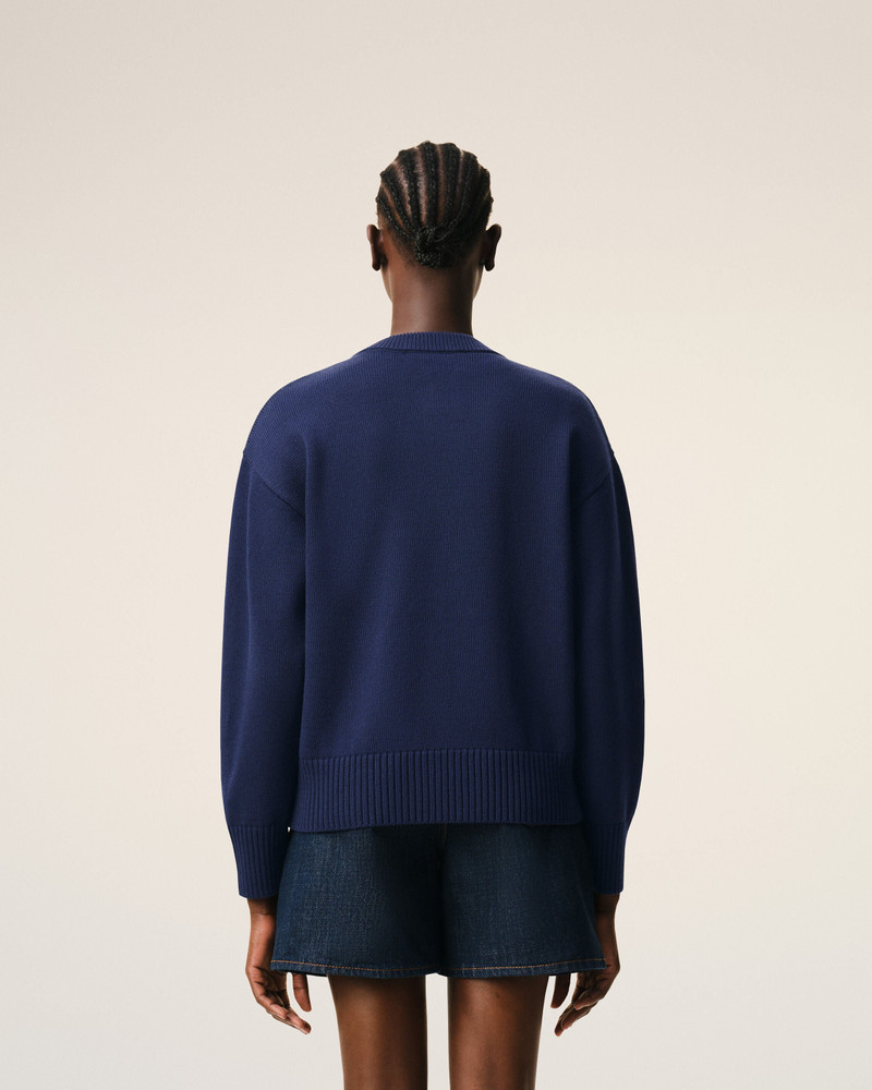 BLUE WOOL CREWNECK AMI DE COEUR CARDIGAN 5
