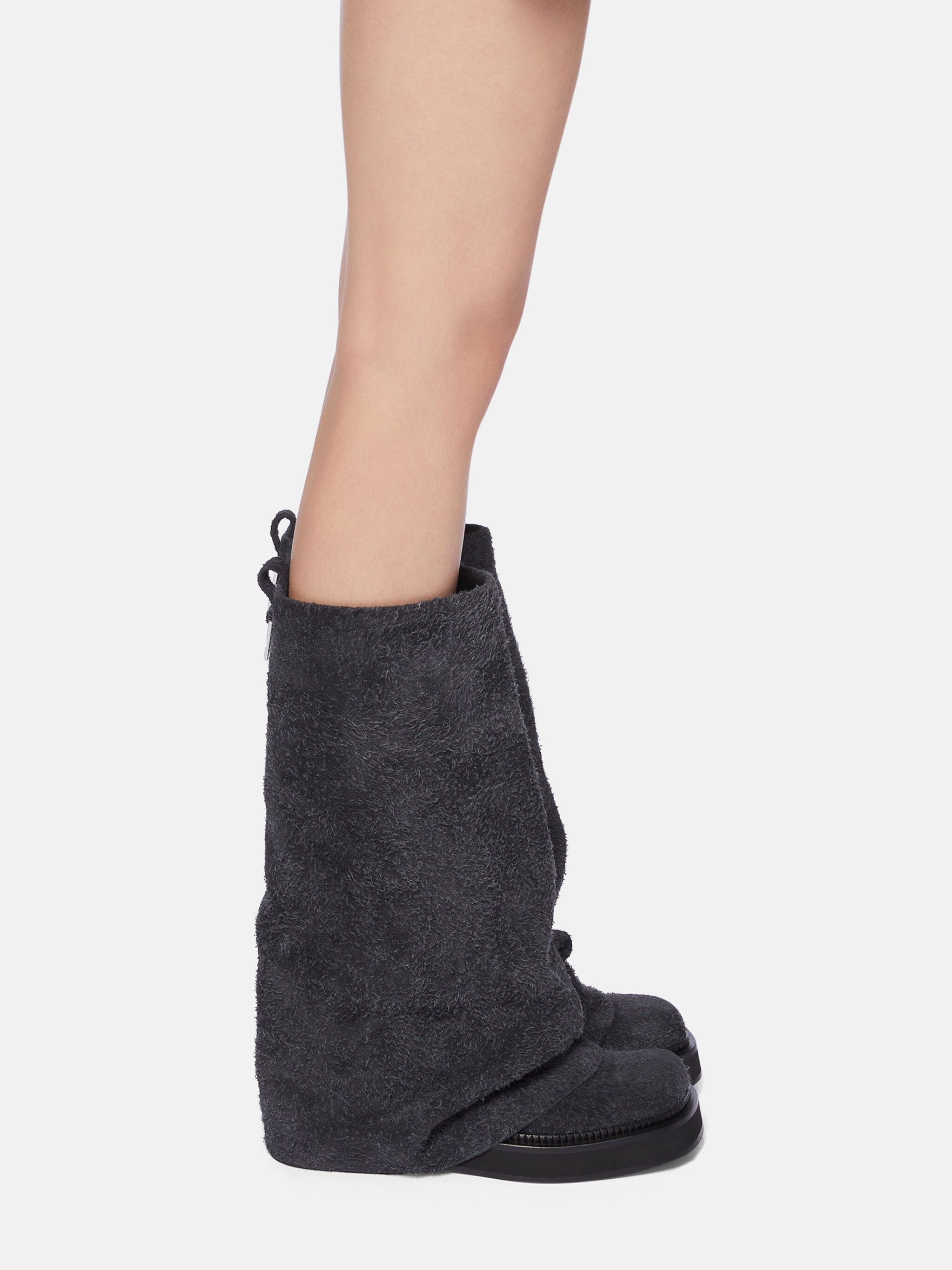 "ROBIN'' BLACK MELANGE COMBAT BOOT - 2