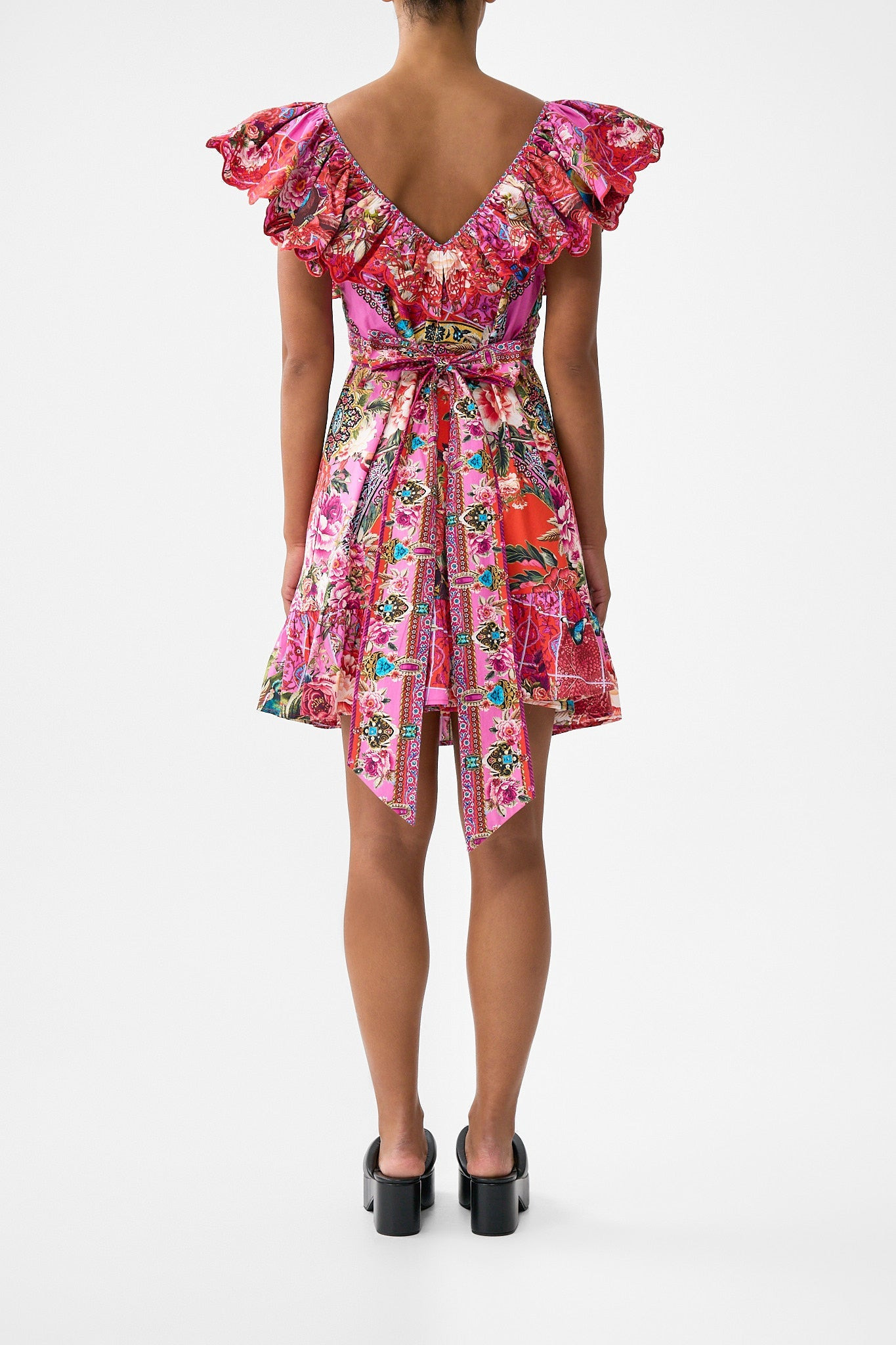 SHORT FRILL NECK DRESS - 2