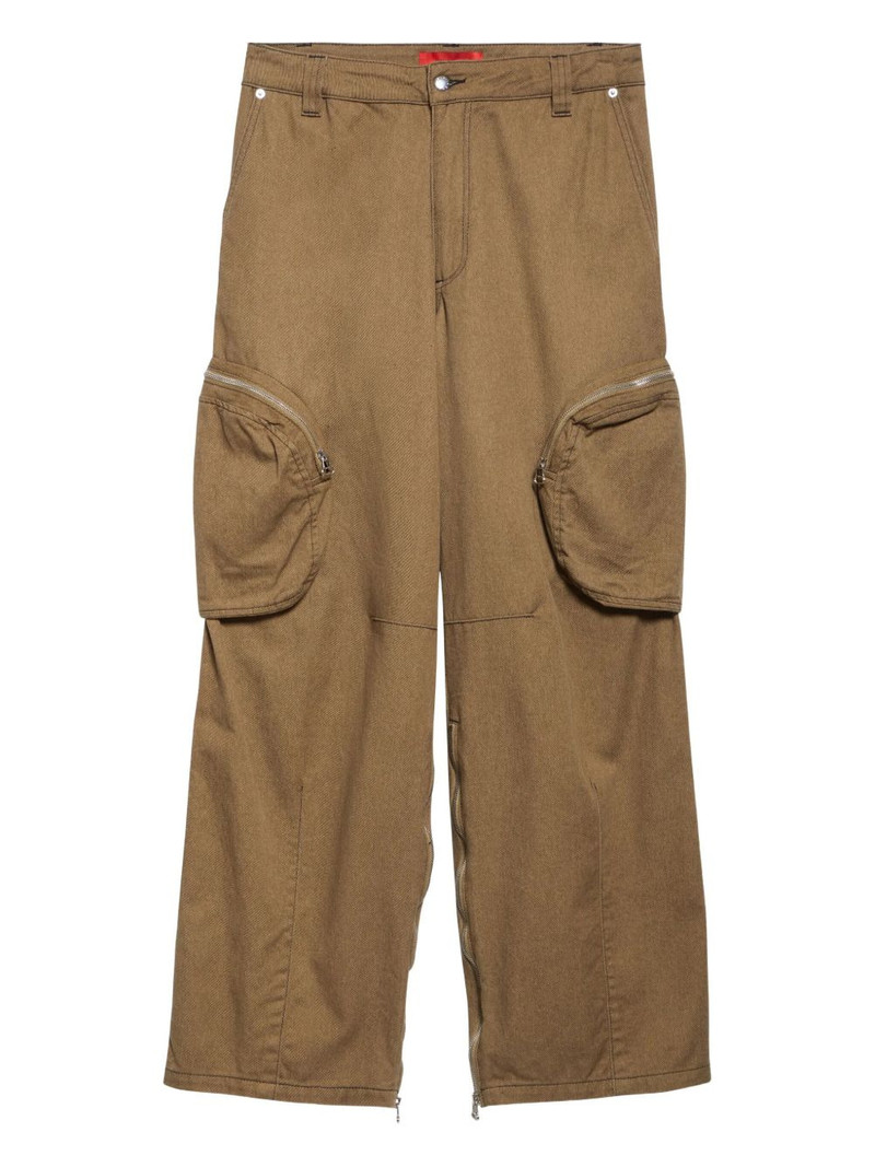 zip-pocket cargo trousers 1