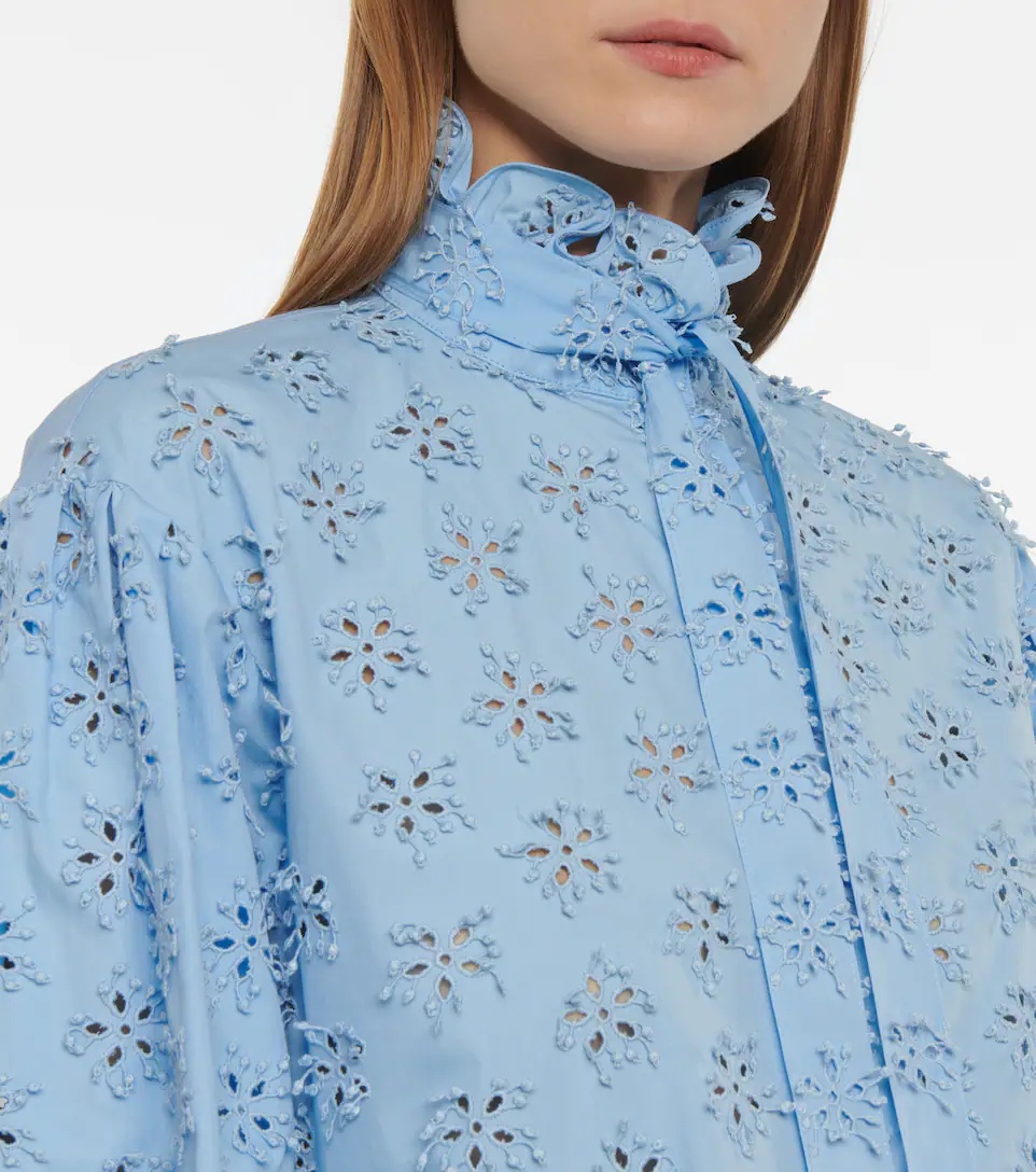 Broderie anglaise cotton-blend blouse - 4