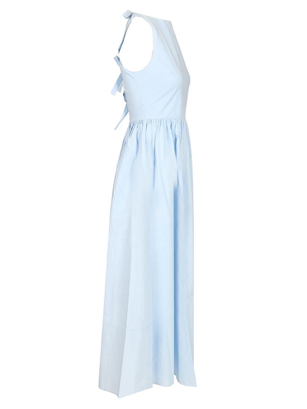 Tie Back Midi Dress Dresses Light Blue - 3