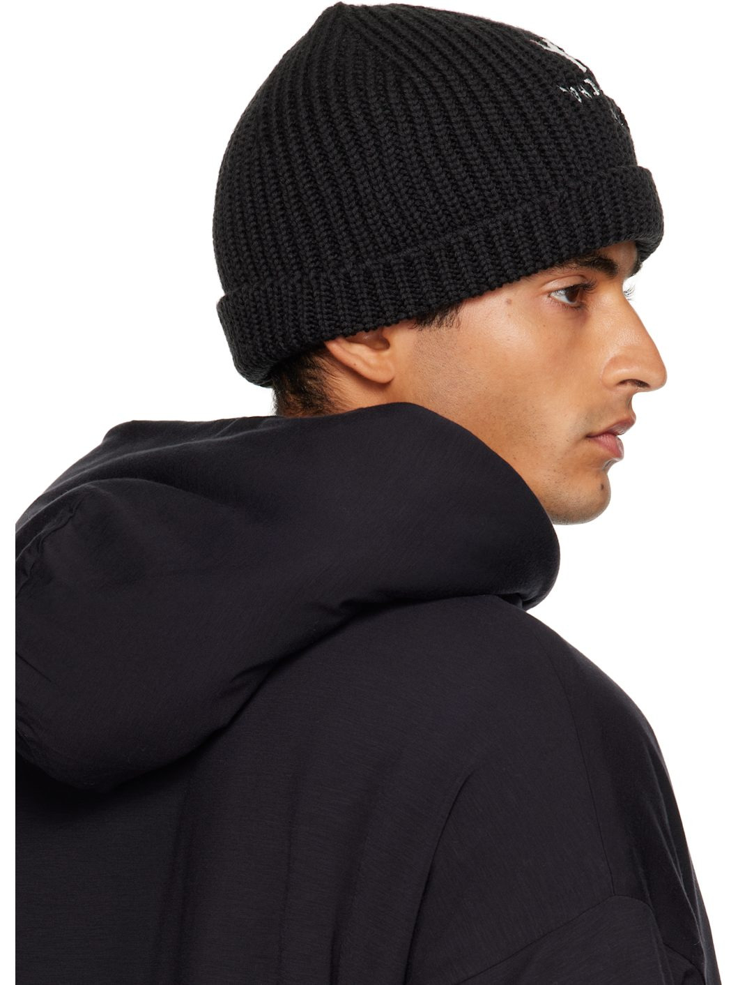 Black Chunky Knit Beanie - 3
