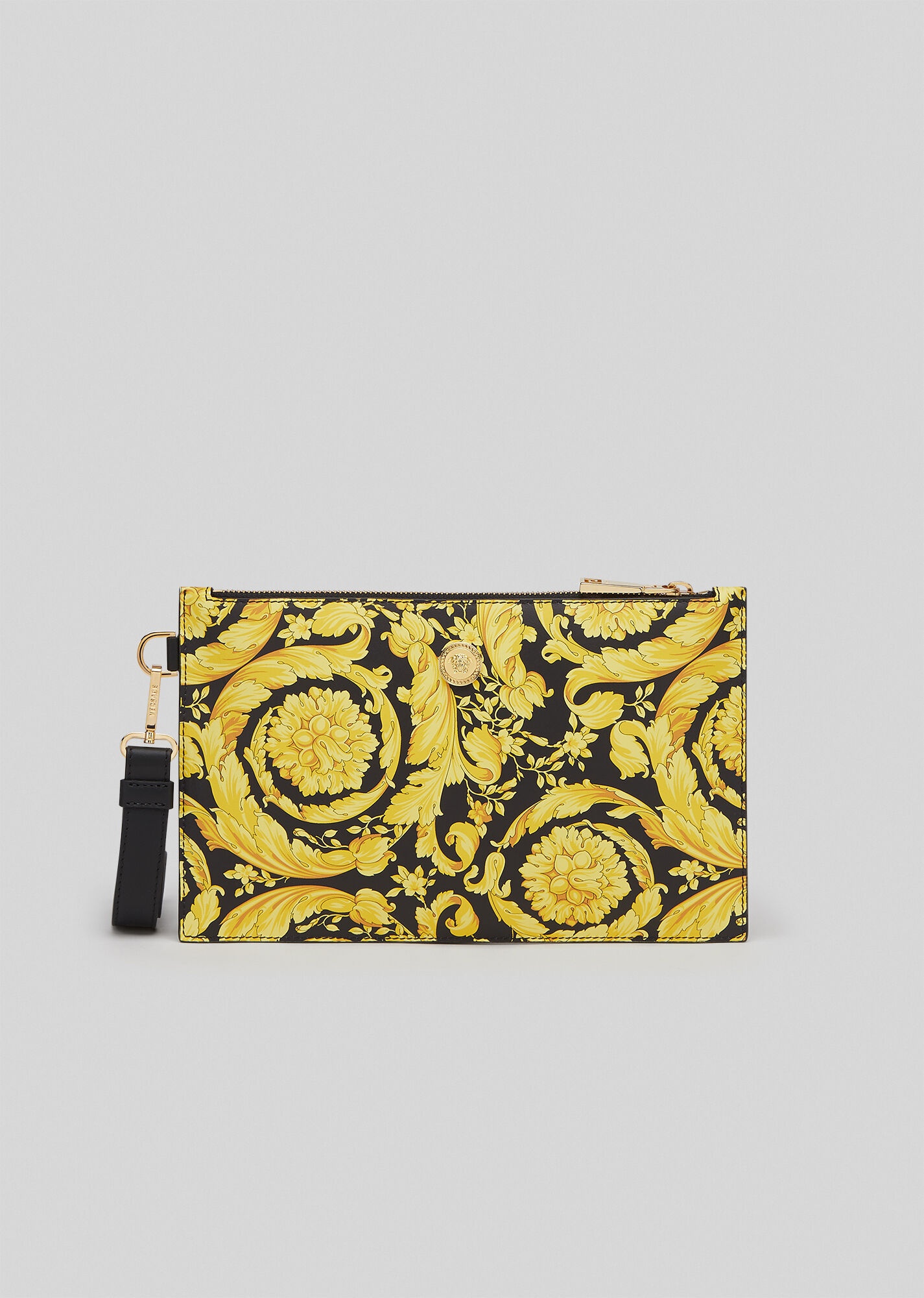 Barocco Print Leather Pouch - 1