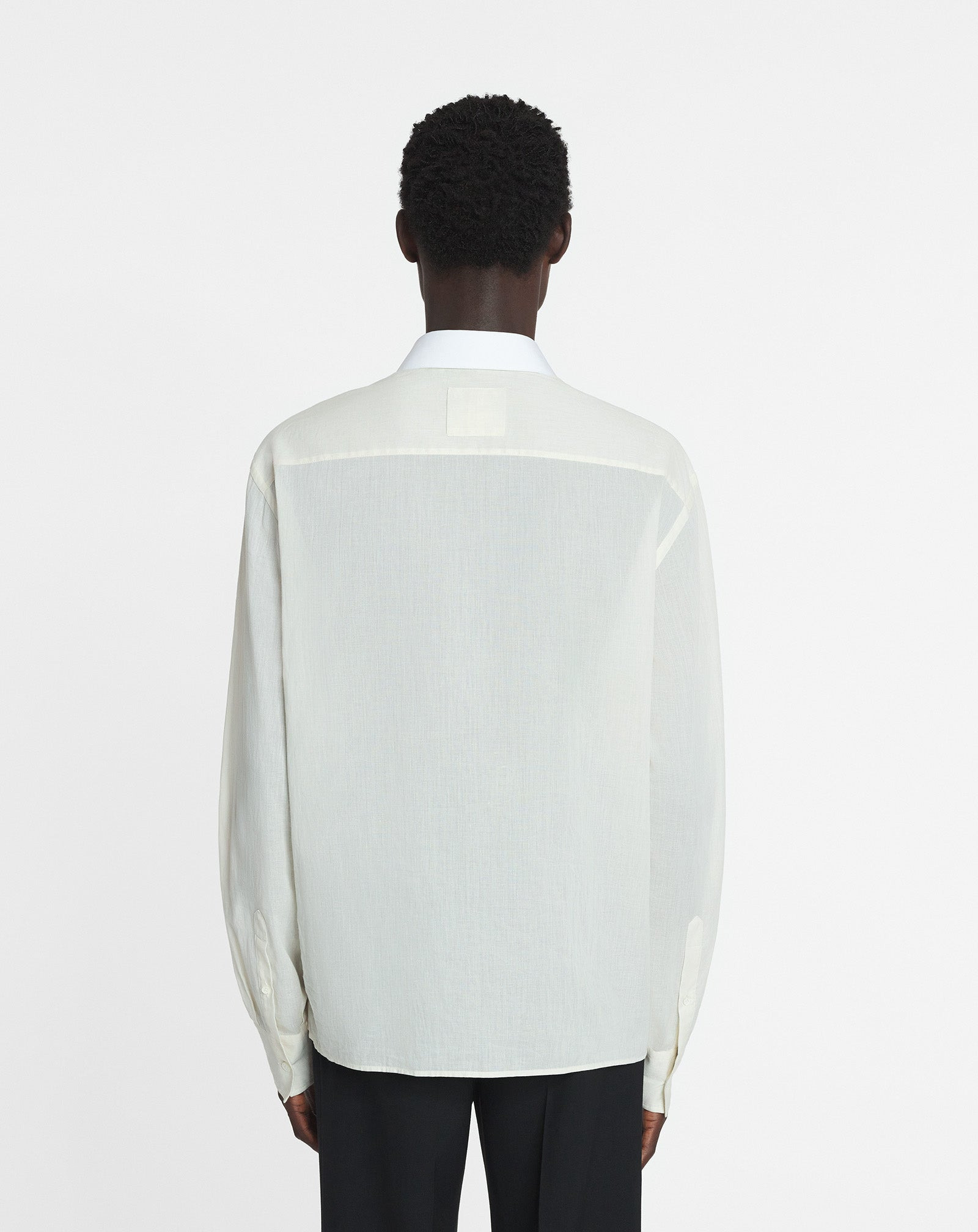 COTTON VOILE SHIRT WITH CUT-OUTS - 4