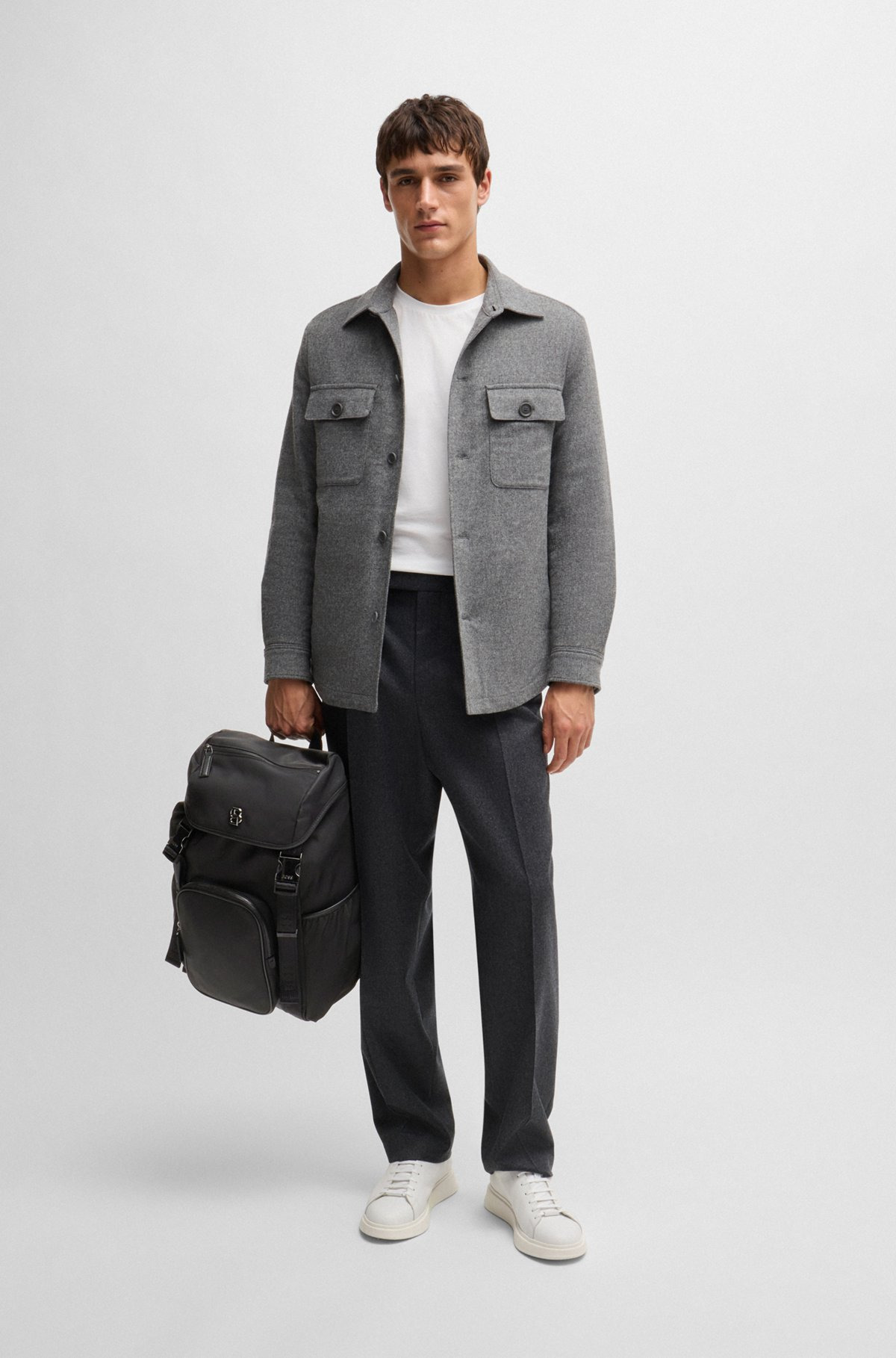 BOSS SELECTED BY SHOHEI OHTANI MULTI-POCKET BACKPACK WITH DOUBLE B MONOGRAM TRIM - 3