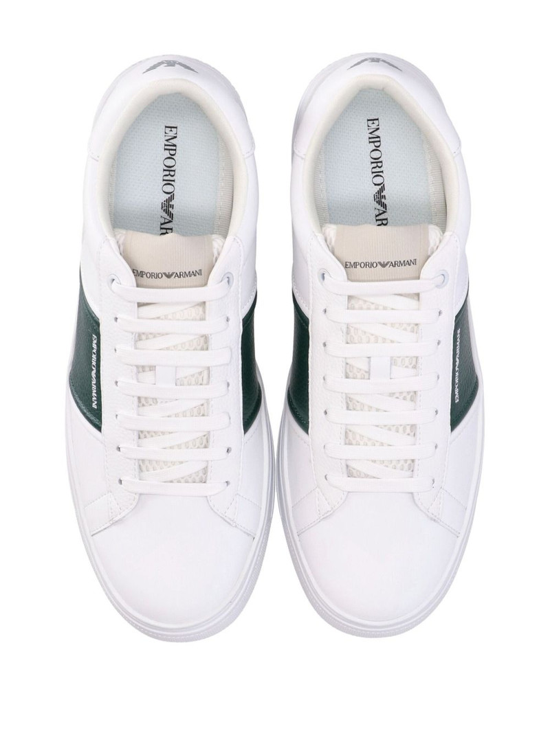 logo-print low-top 가죽 스니커 4