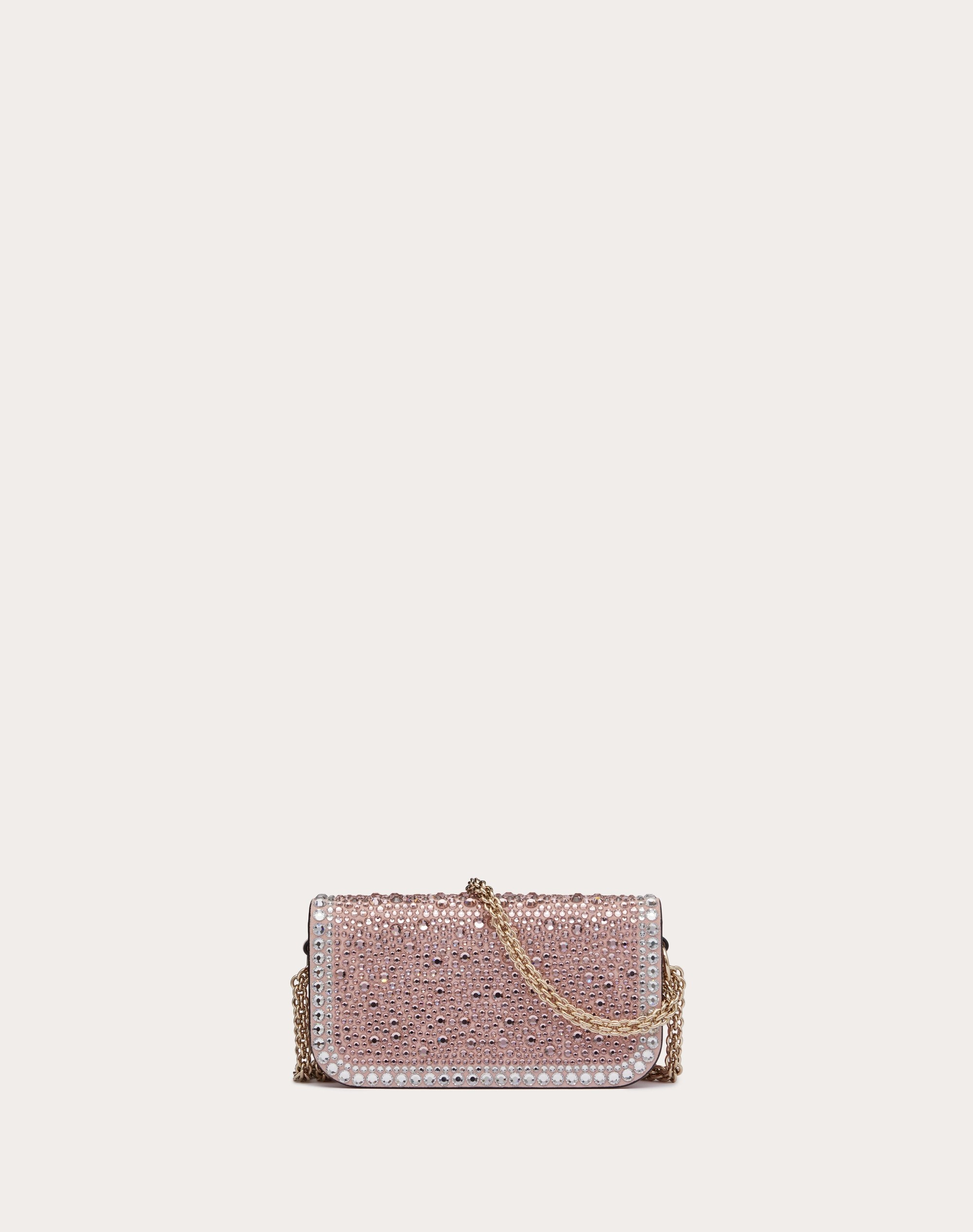 SMALL VALENTINO GARAVANI LOCÒ SHOULDER BAG WITH RHINESTONES - 4