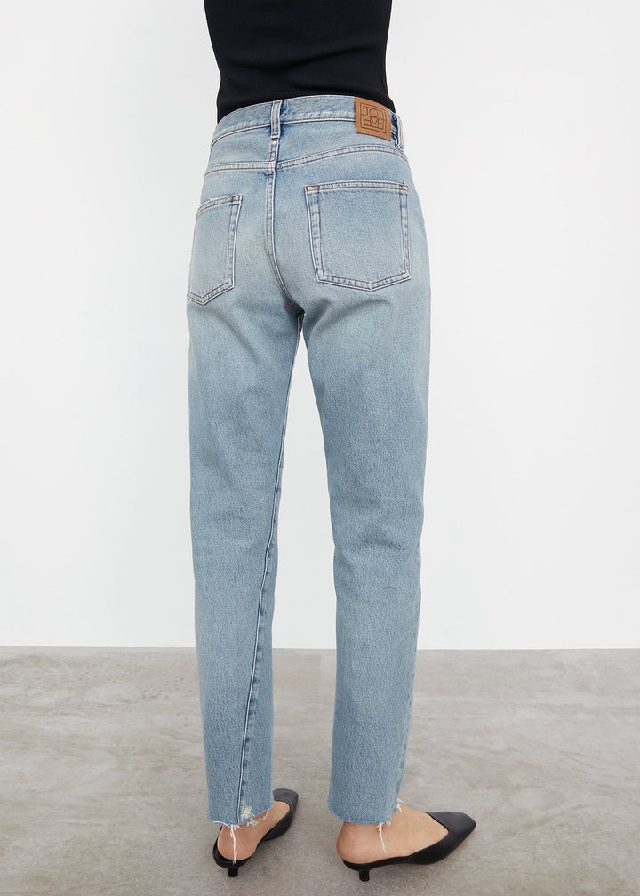 Twisted seam denim distressed light blue - 3