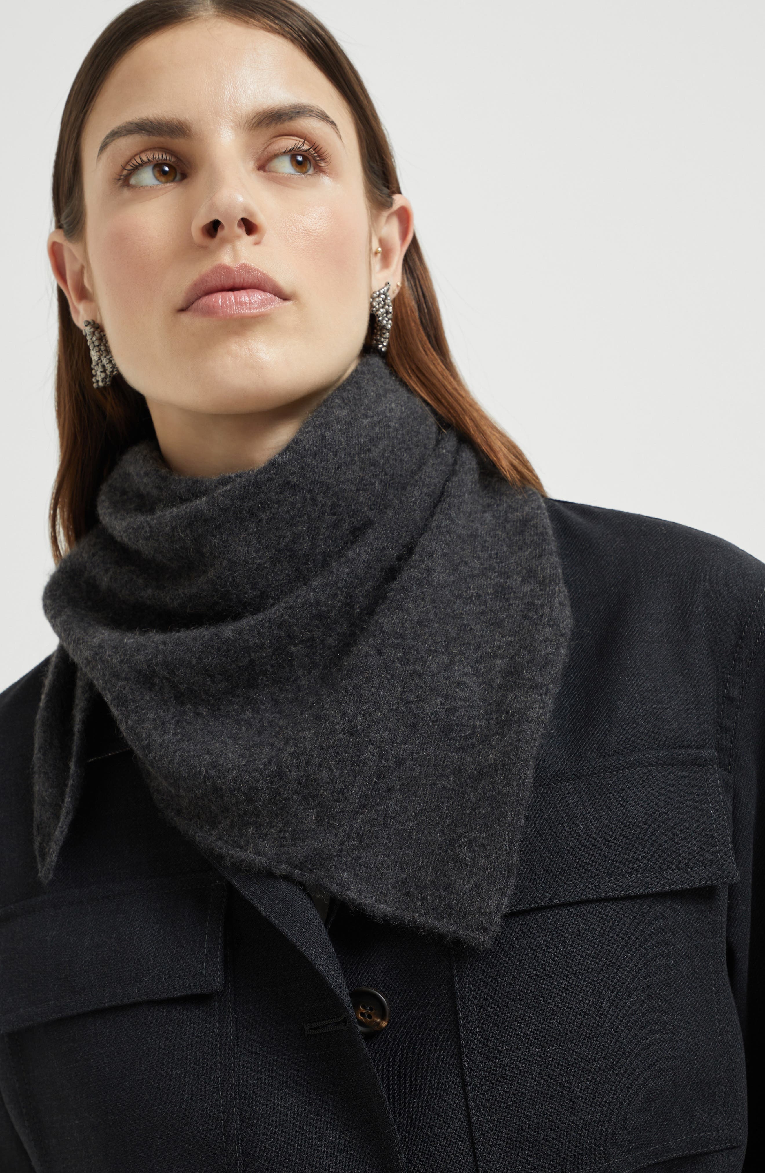 Brunello Cucinelli Foulard with monili in Anthracite at Nordstrom - 4