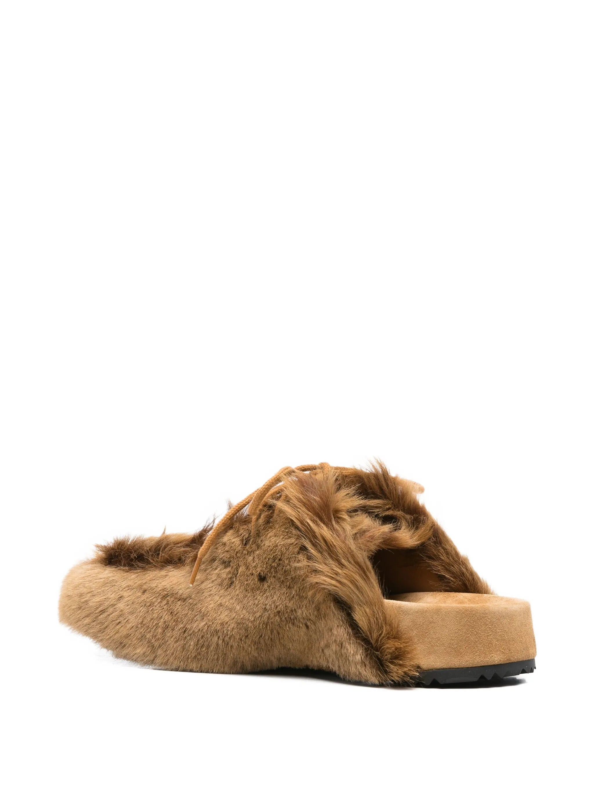 Dries Van Noten Fur-trimmed Lace-up Sandals - 3