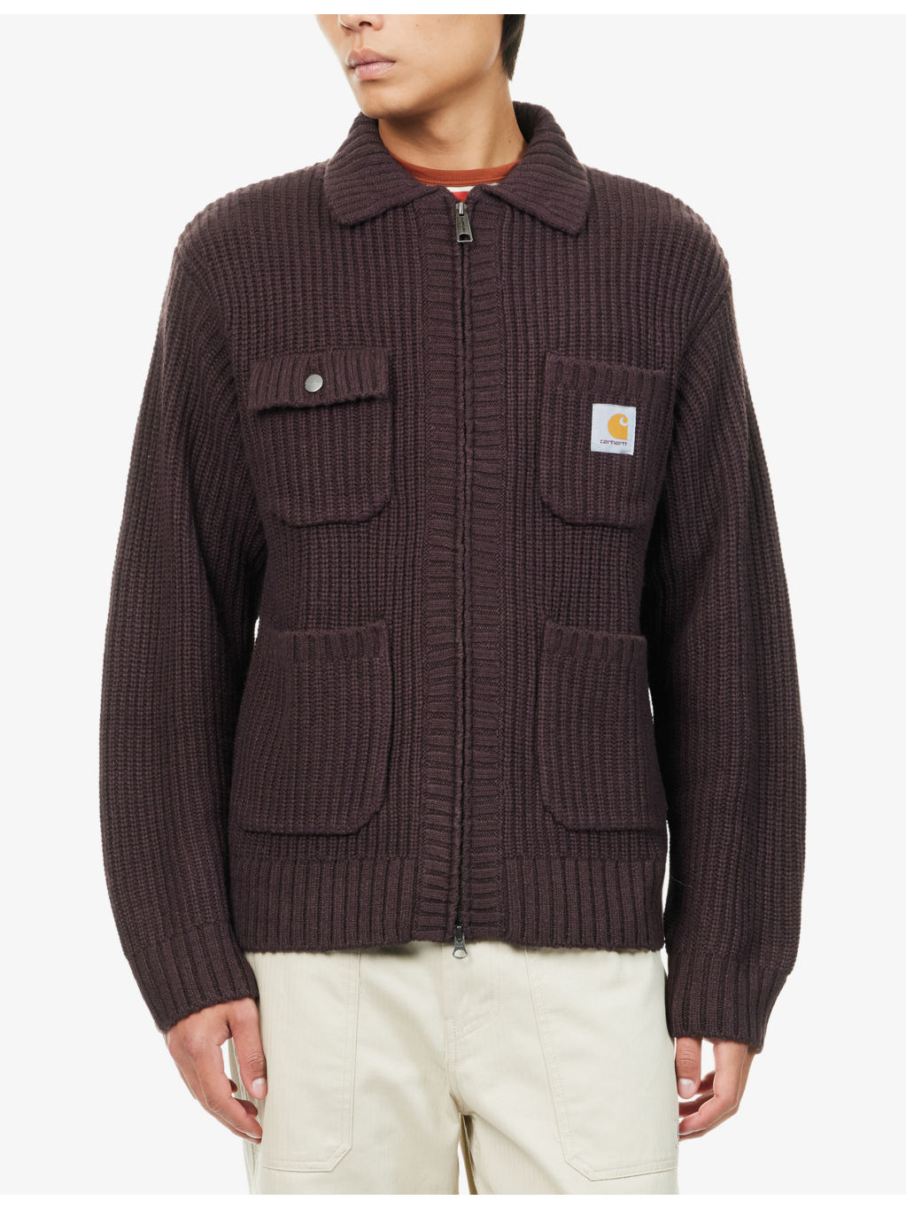 Chore Logo-Patch Knitted Wool-Blend Cardigan - 3