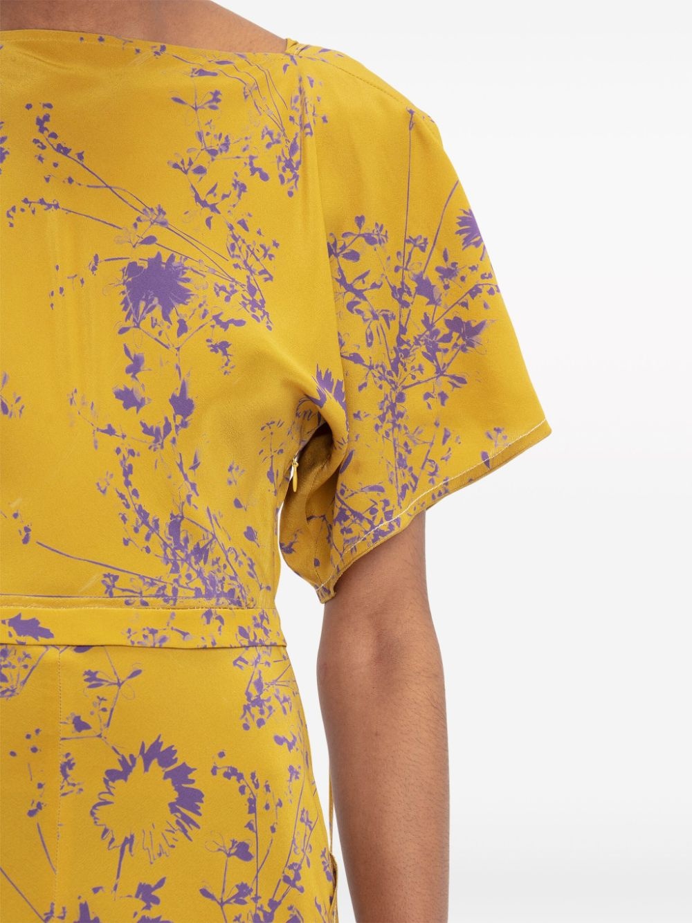 floral-print silk dress - 7
