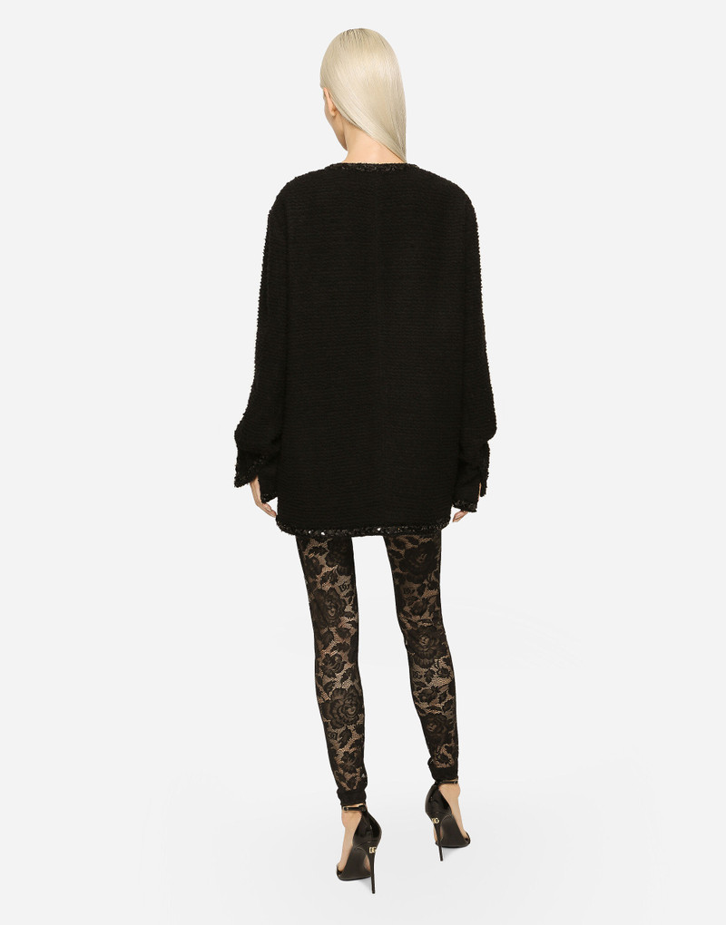 Floral lace-stitch leggings 3