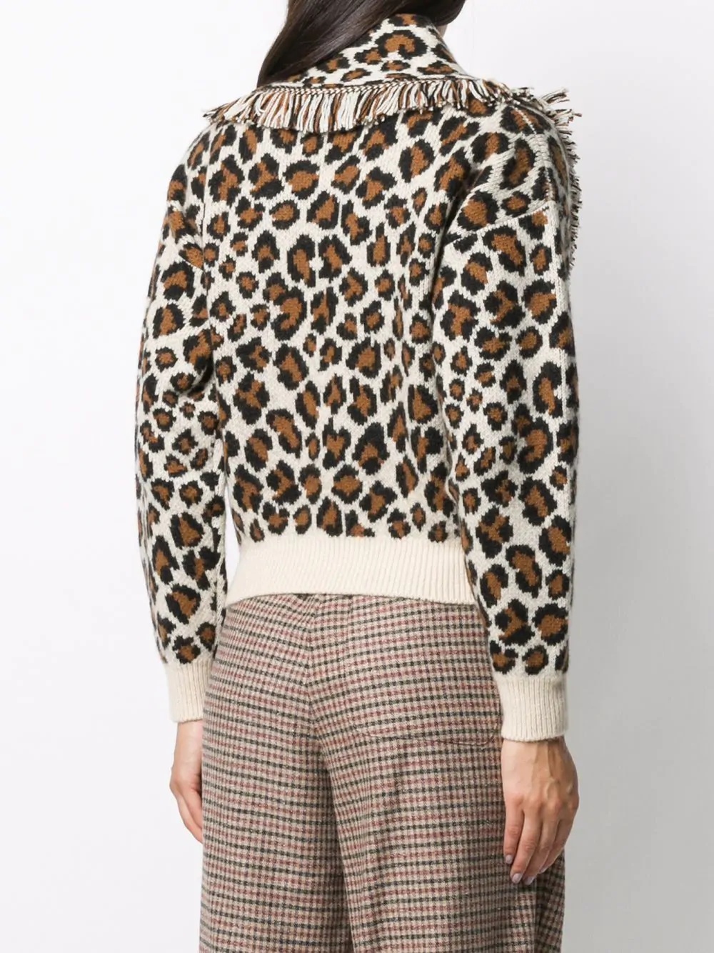 leopard print cardigan - 4