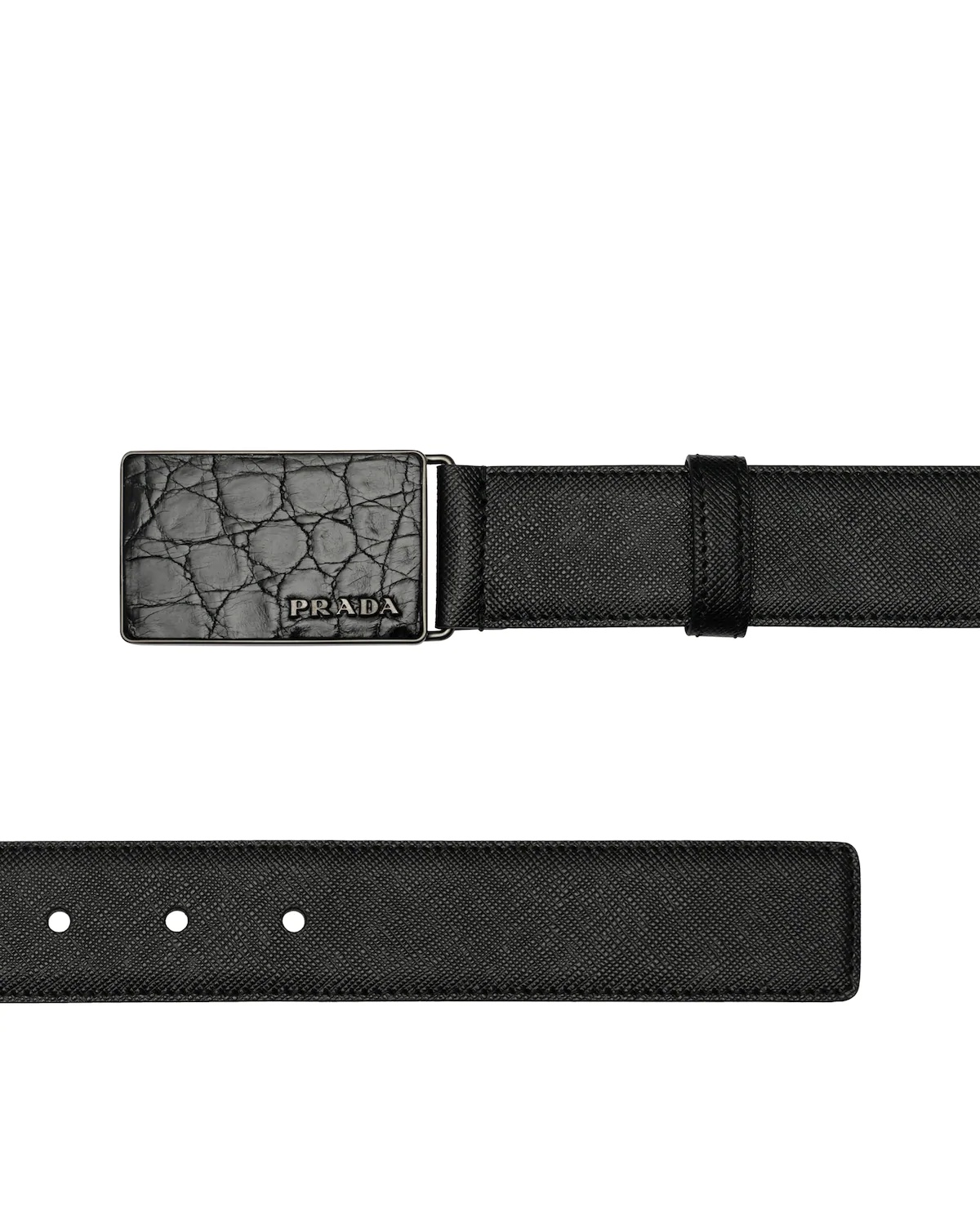 Crocodile and calf leather belt - 3