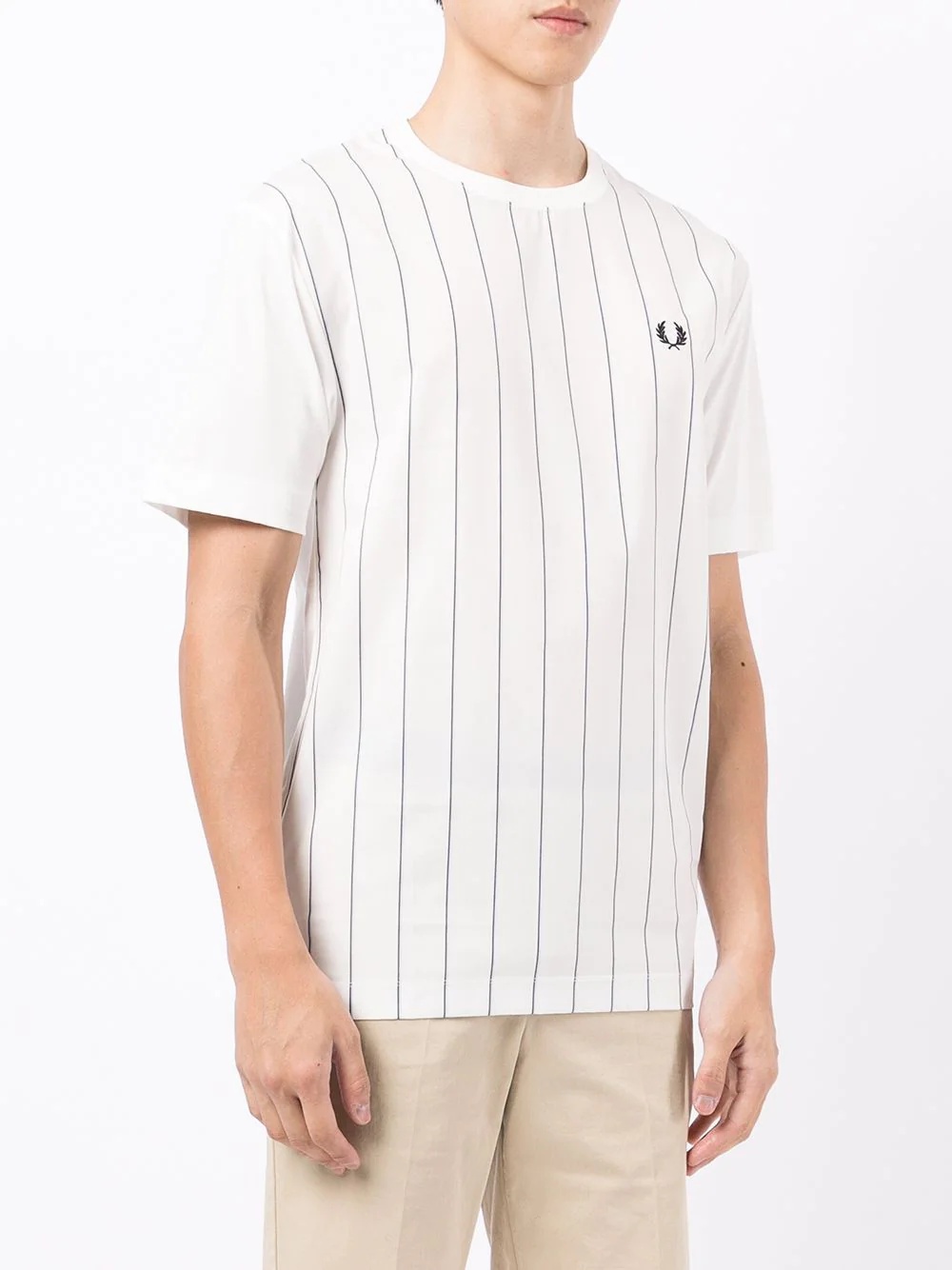 logo striped crew-neck T-shirt - 3