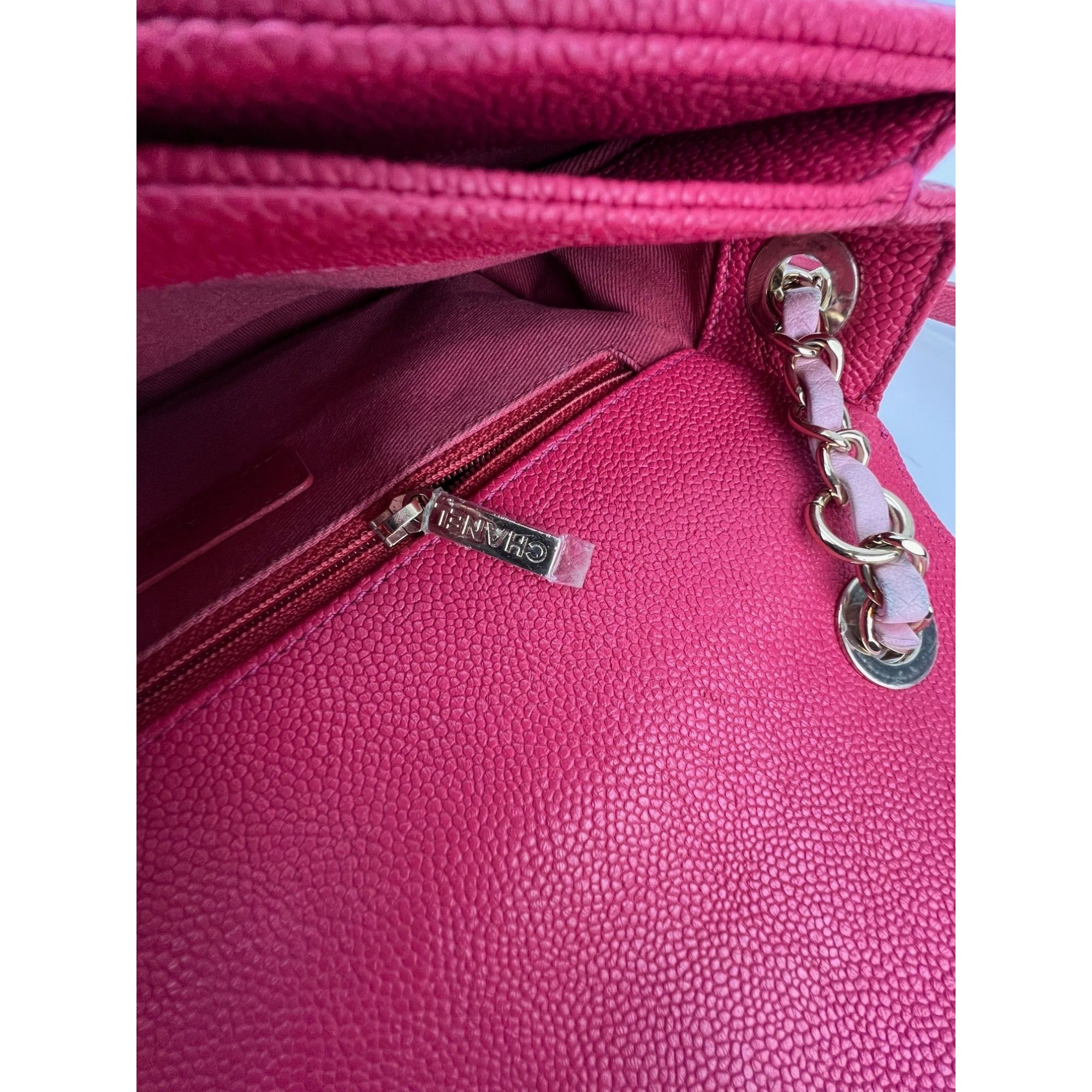 Chanel Paris-Cuba Medium Caviar Calfskin Thread Around Pink Flap Bag with top handle - 11