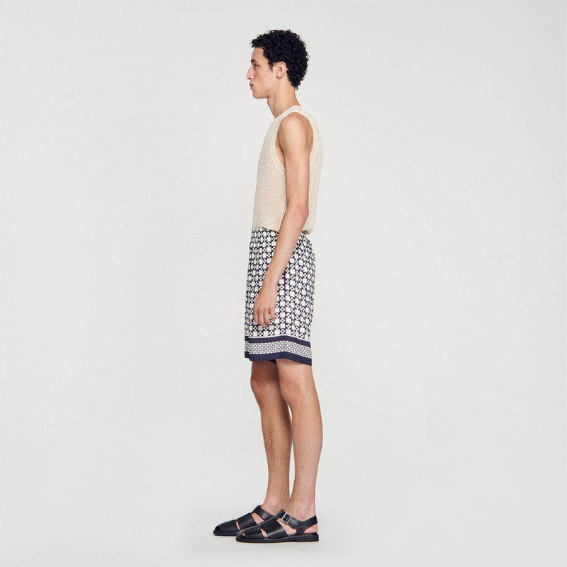 SQUARE CROSS PATTERNED BERMUDA SHORTS 7