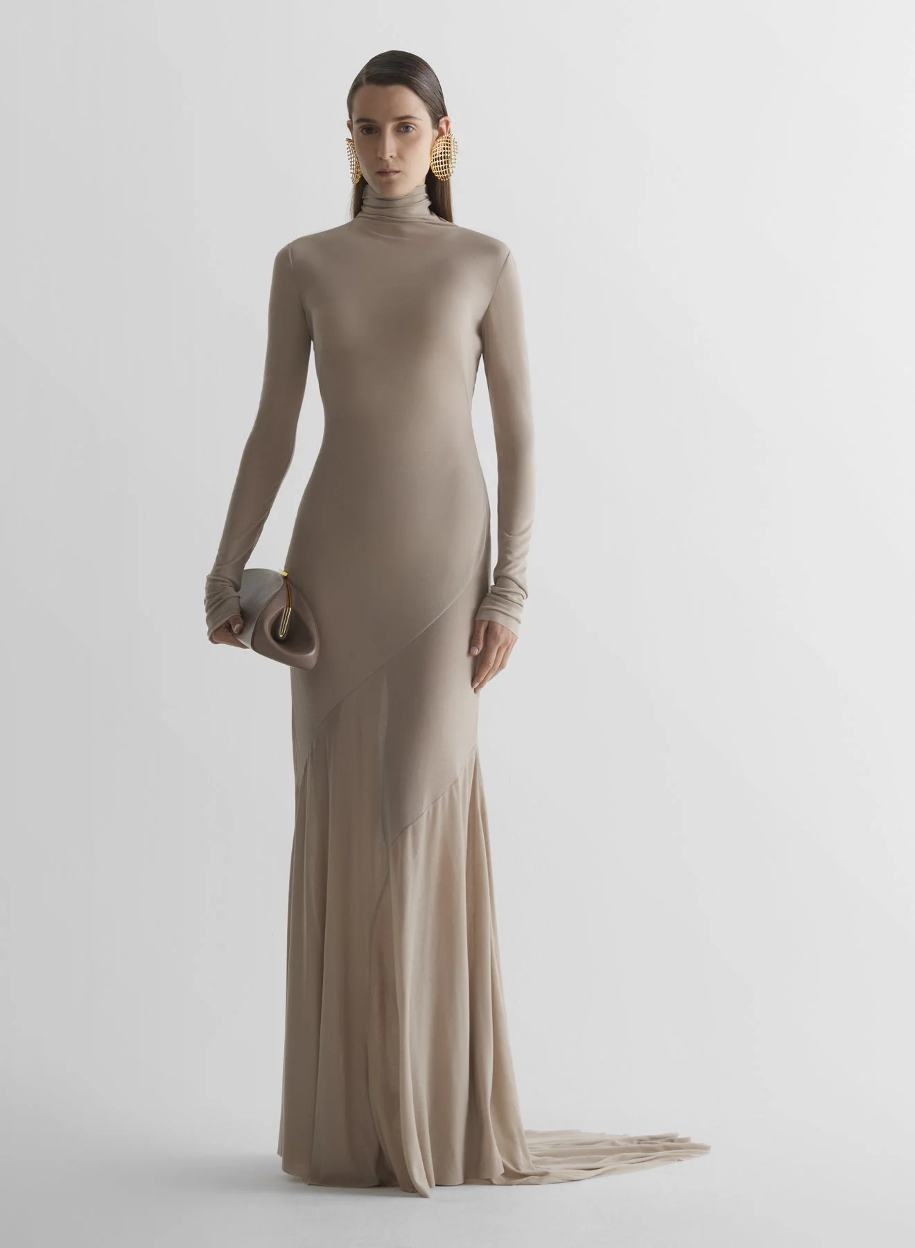 Turtleneck jersey gown - 1