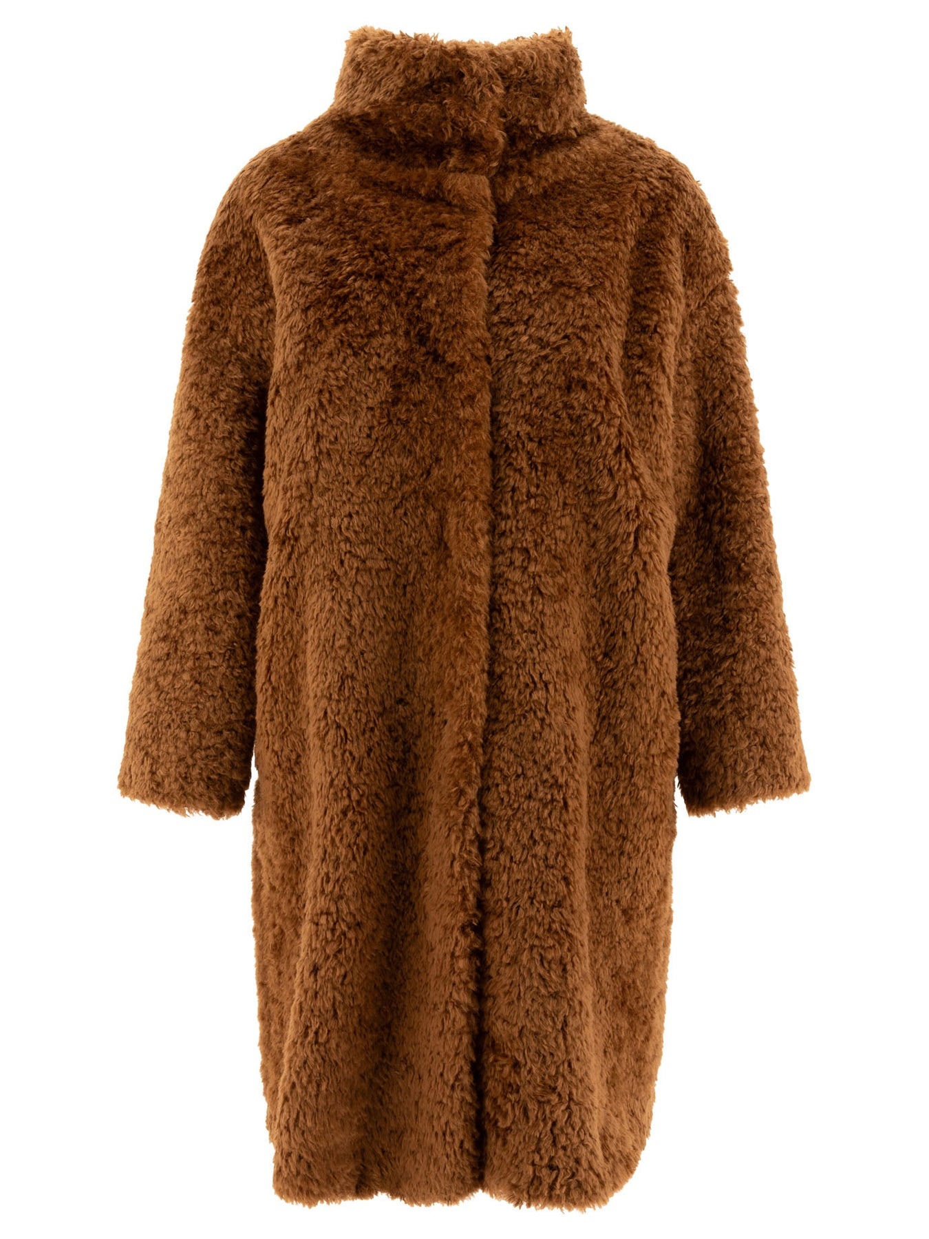 Teddy Long Coat Coats Brown - 1