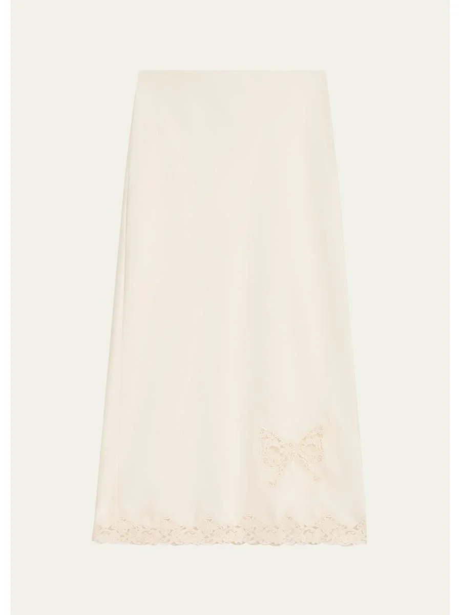 Avelaine Satin Midi Skirt - 1