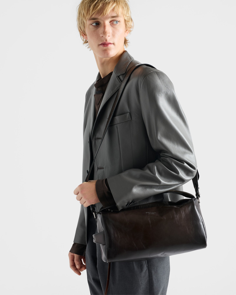 Antiqued leather shoulder bag 8