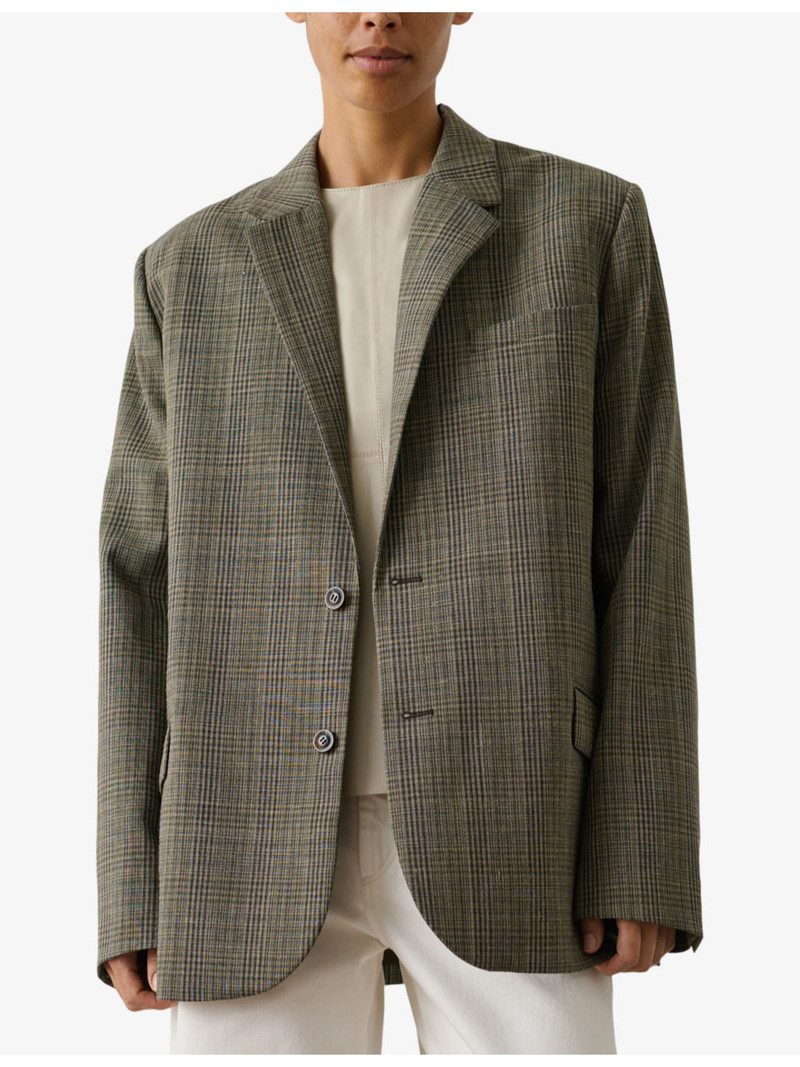 Hermosa Checked Wool-Blend Blazer 3