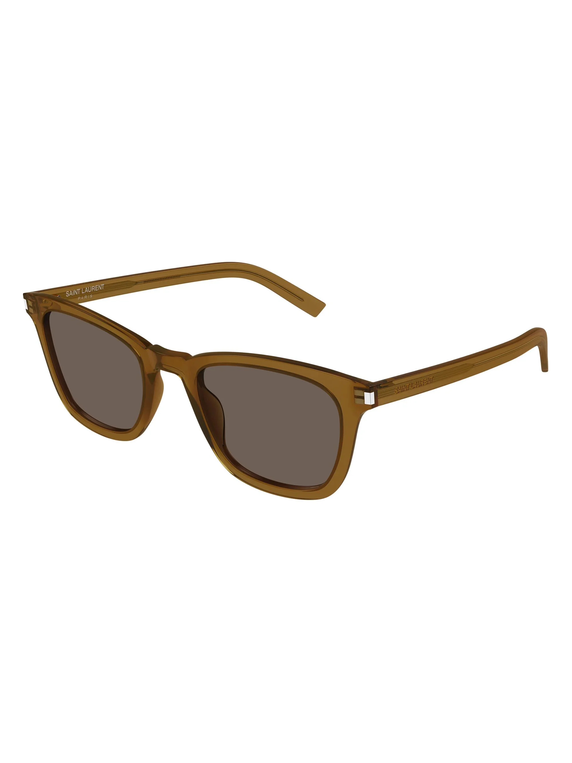 Women's Slim Acetate 50MM Squared Sunglasses - Brown Transparent Brown - 1