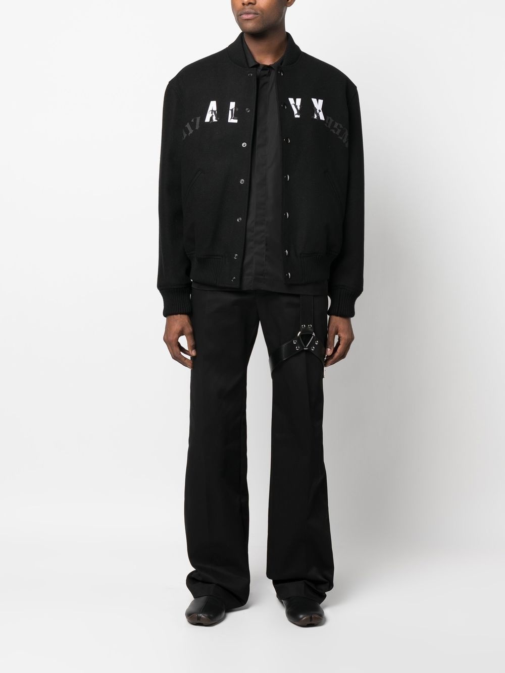 leather-logo bomber jacket - 2