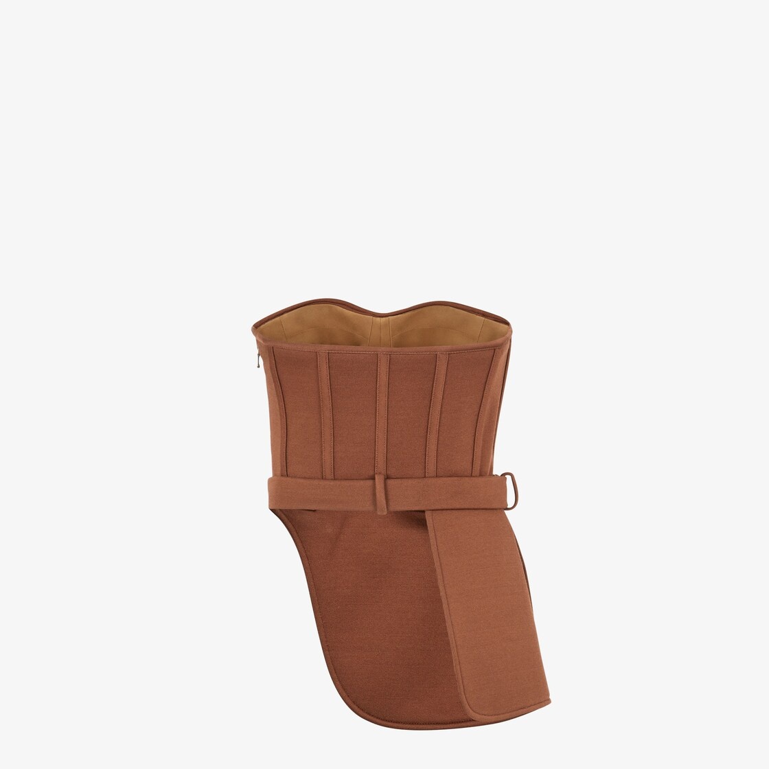 Brown jersey bustier - 2