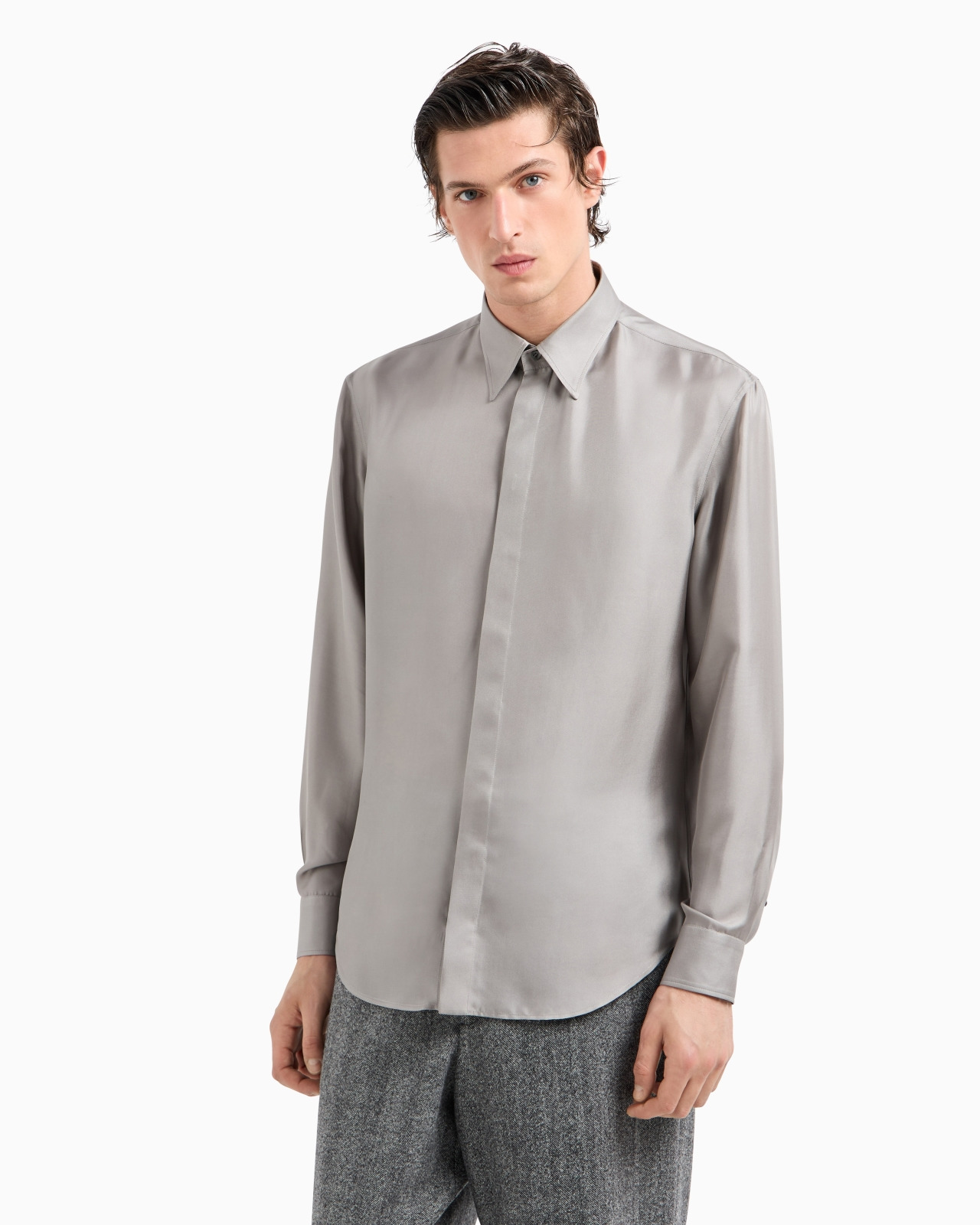 Slim-fit, silk-twill shirt - 4