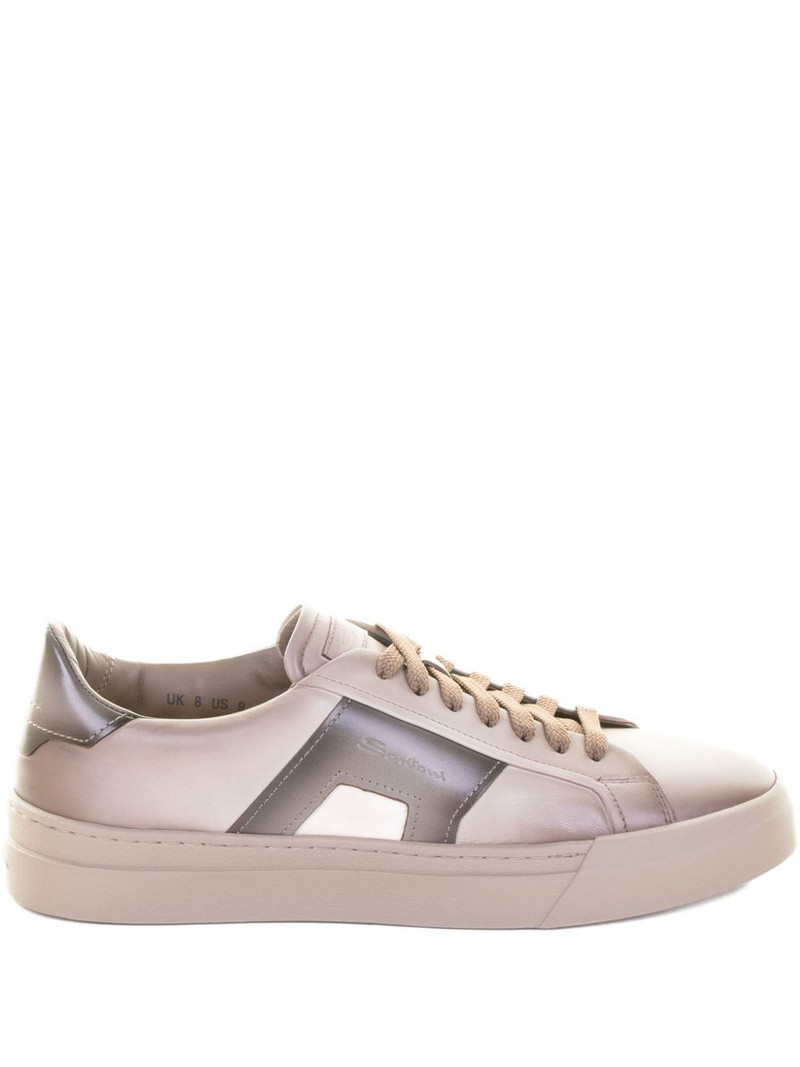 panelled leather sneakers 1