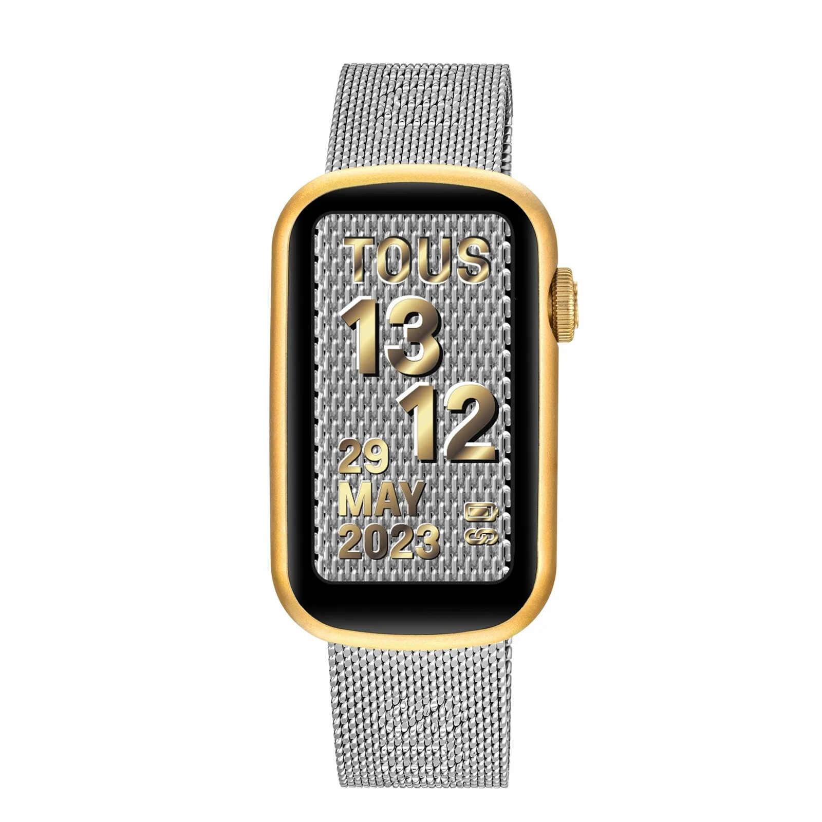Smartwatch with steel bracelet and aluminum case in gold-colored IPG TOUS TOUS T-Band Mesh - 1