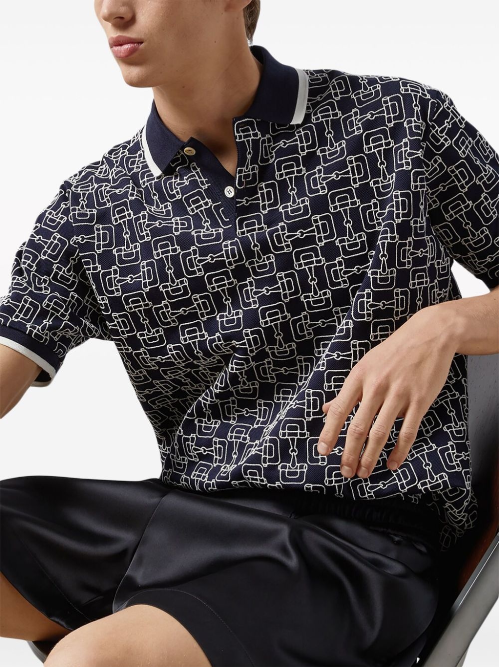 Horsebit-print polo shirt - 3