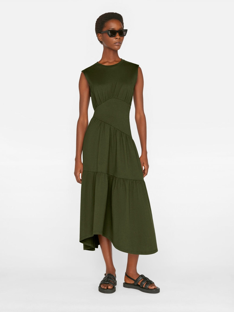 Gathered Seam Knit Dress in Fatigue 8