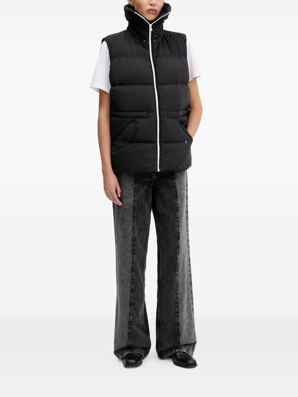 quilted high-neck vest - 2