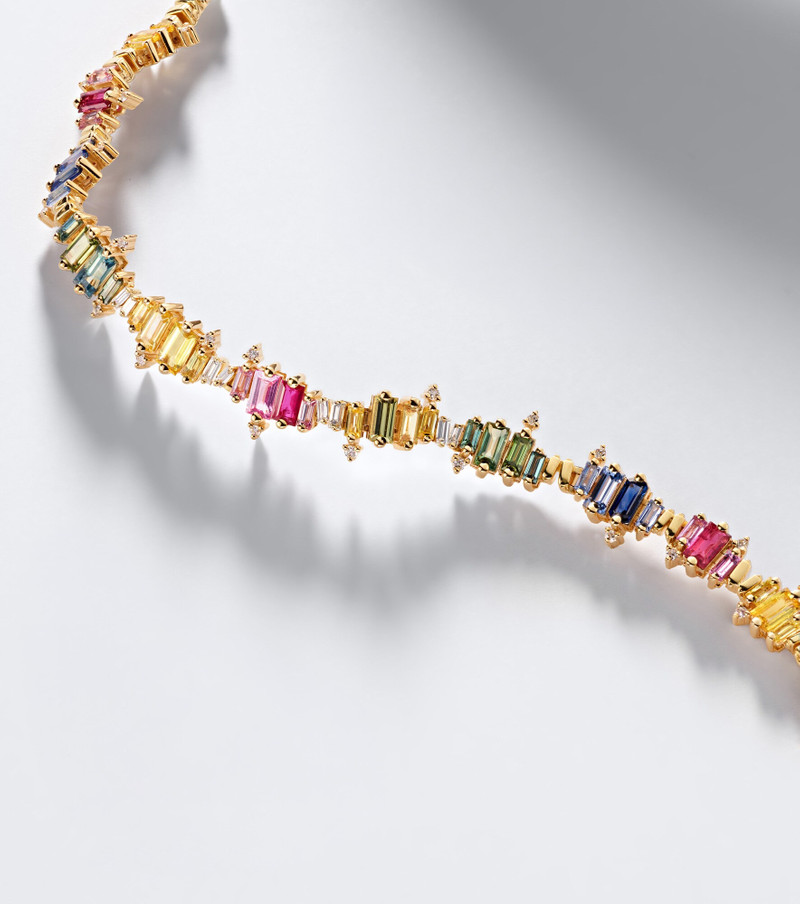 Bold Burst 18kt gold bracelet with sapphires and diamonds 4