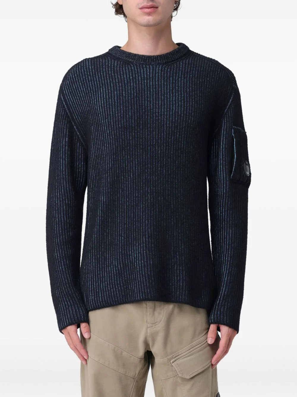 pocket ribbed sweater - 1