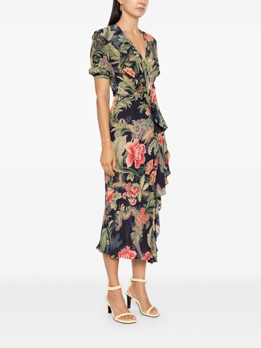 floral-print midi dress - 3