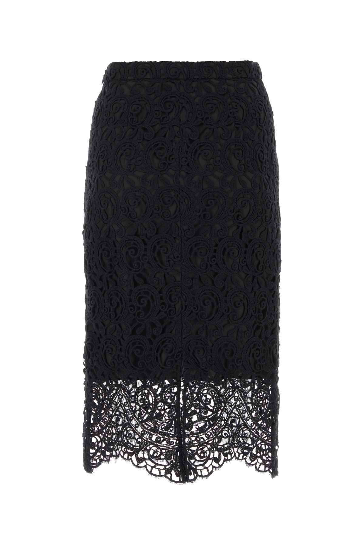 Burberry Women Black Macrame Lace Skirt - 2