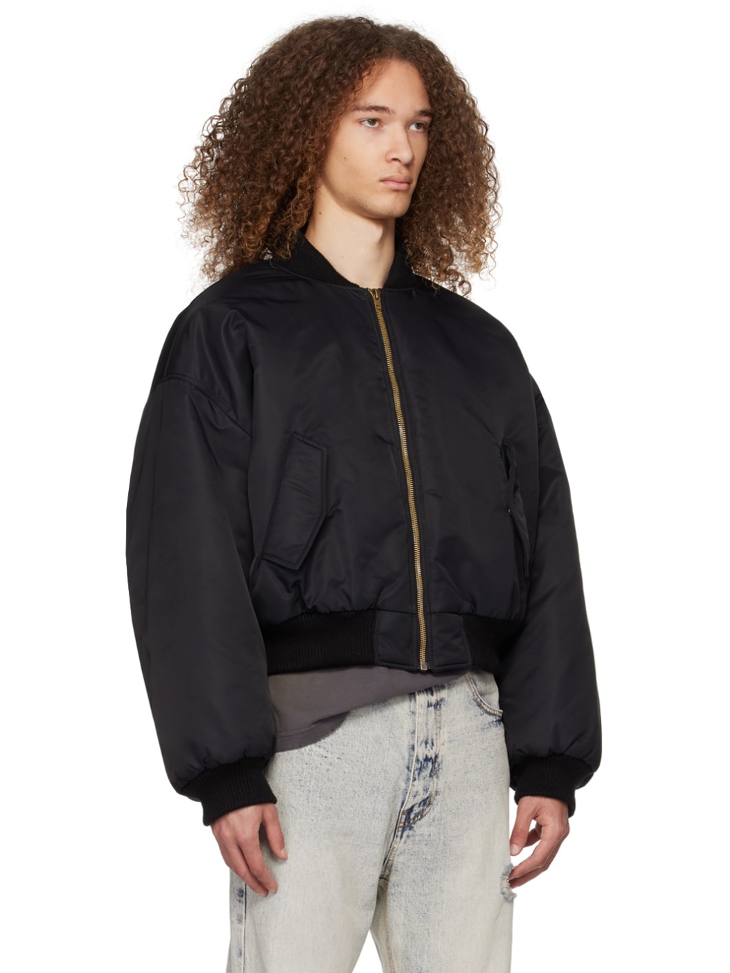 Black Puff Bomber Jacket - 2