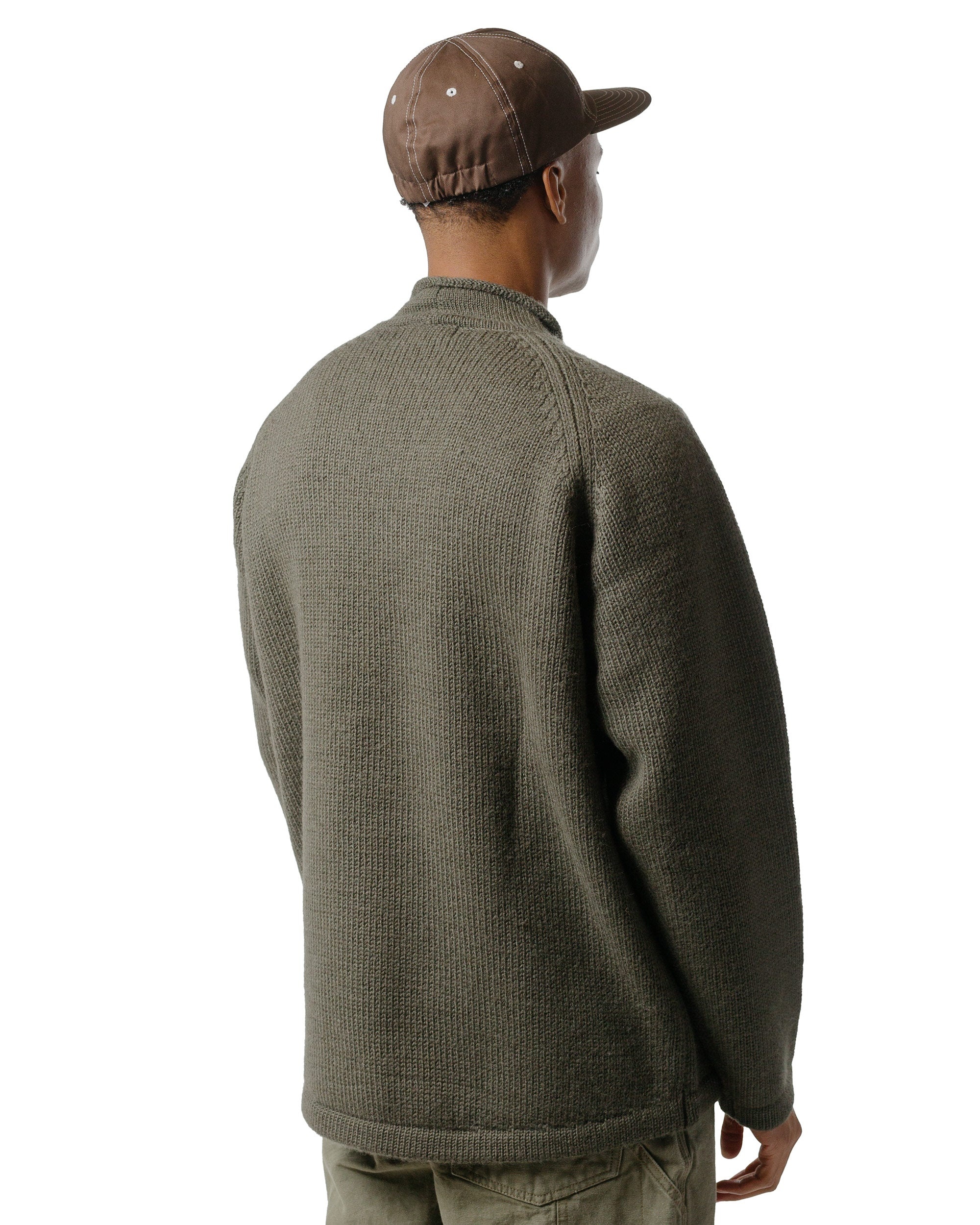 Adventurer Roll Neck Sweater Wool Yarn Khaki - 3