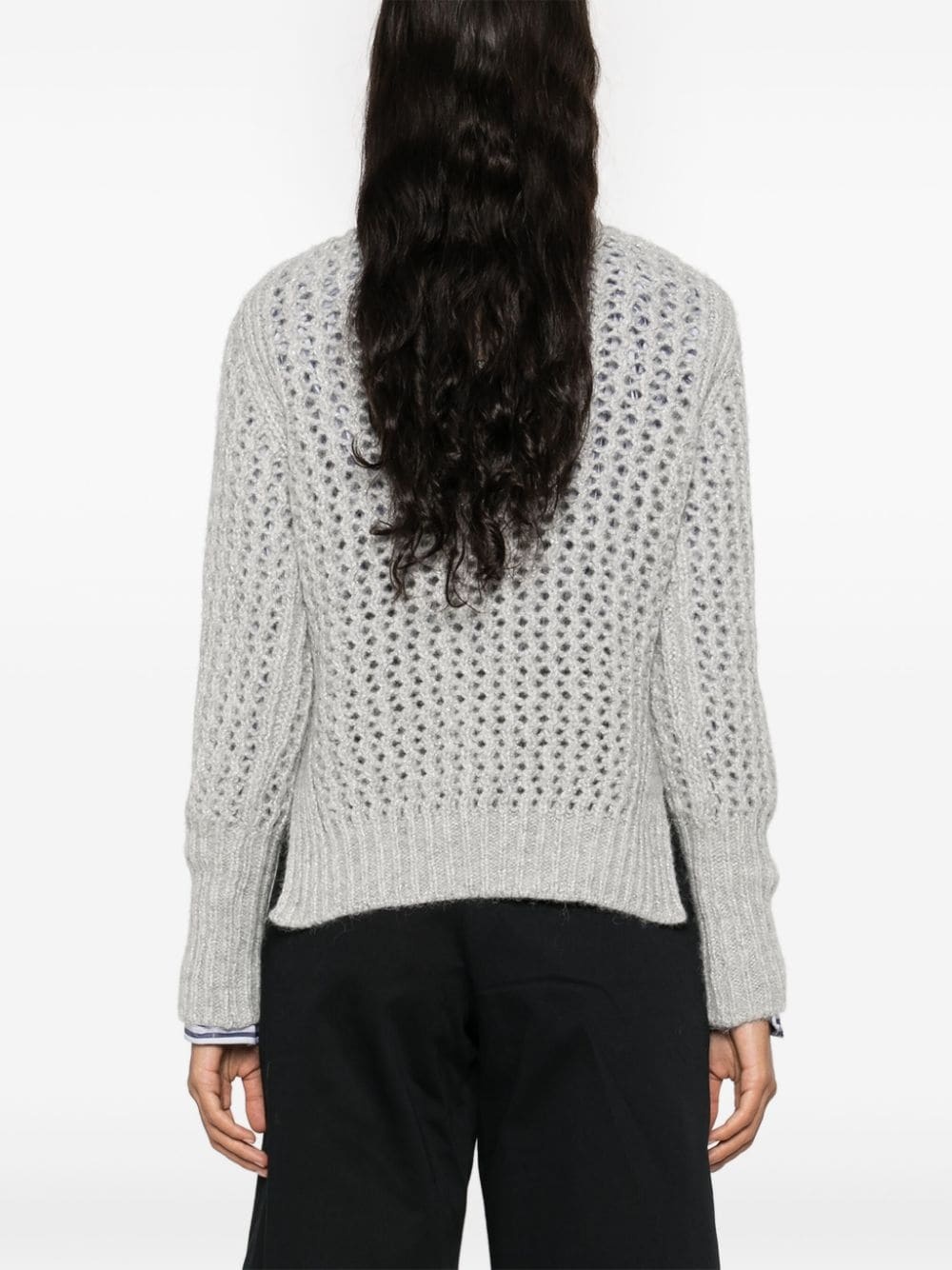 lurex open-knit jumper - 4